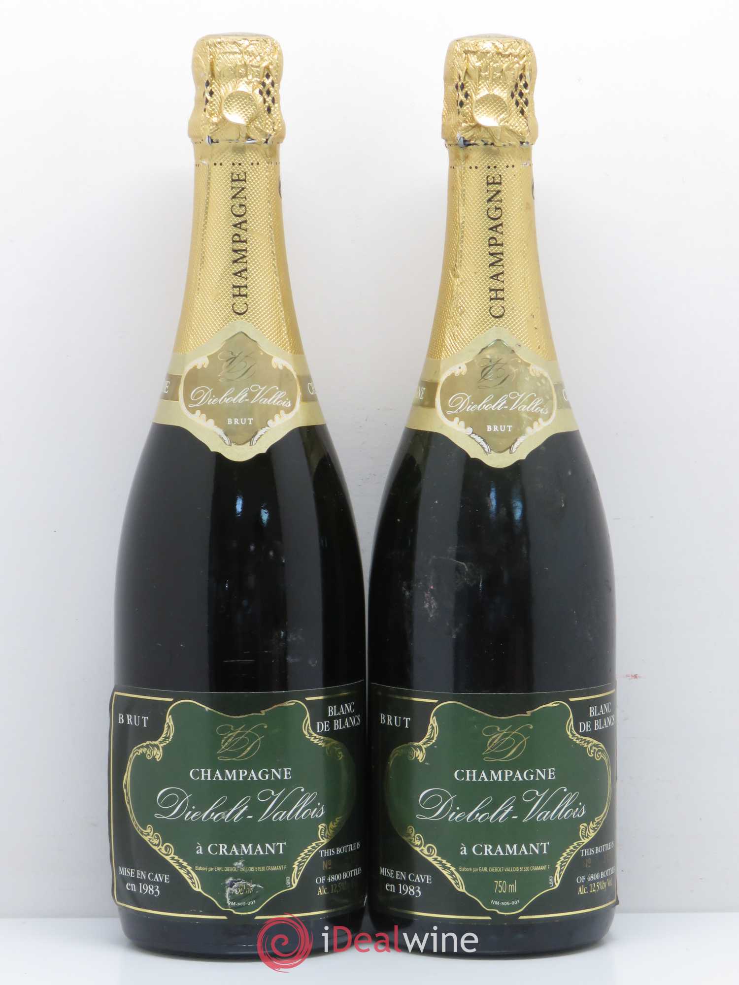 Champagne Blanc de blancs Diebolt Vallois - Posten von 2 Flaschen - 0