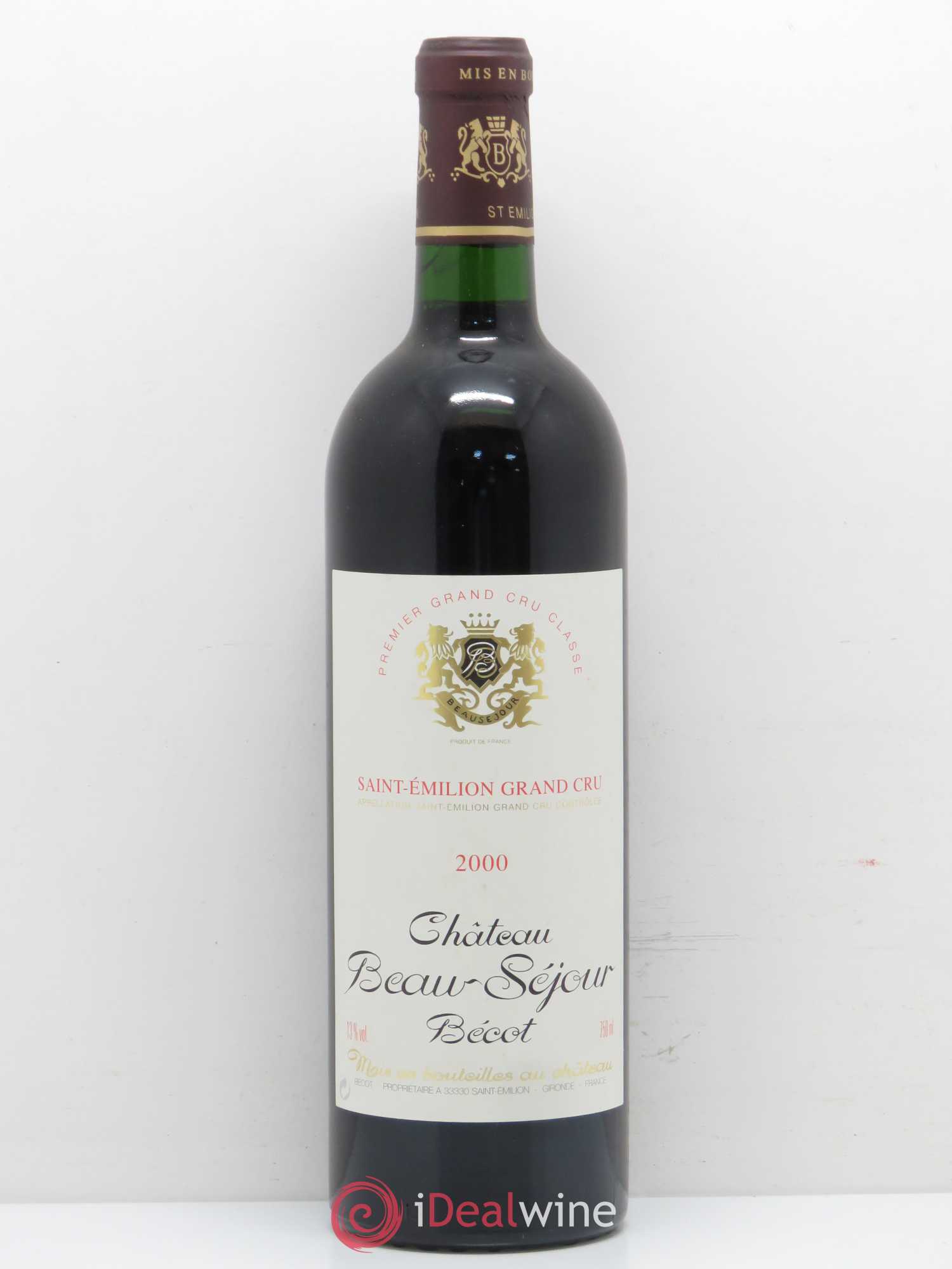 Château Beau-Séjour Bécot 1er Grand Cru Classé B 2000 - Lot de 1 bouteille - 0