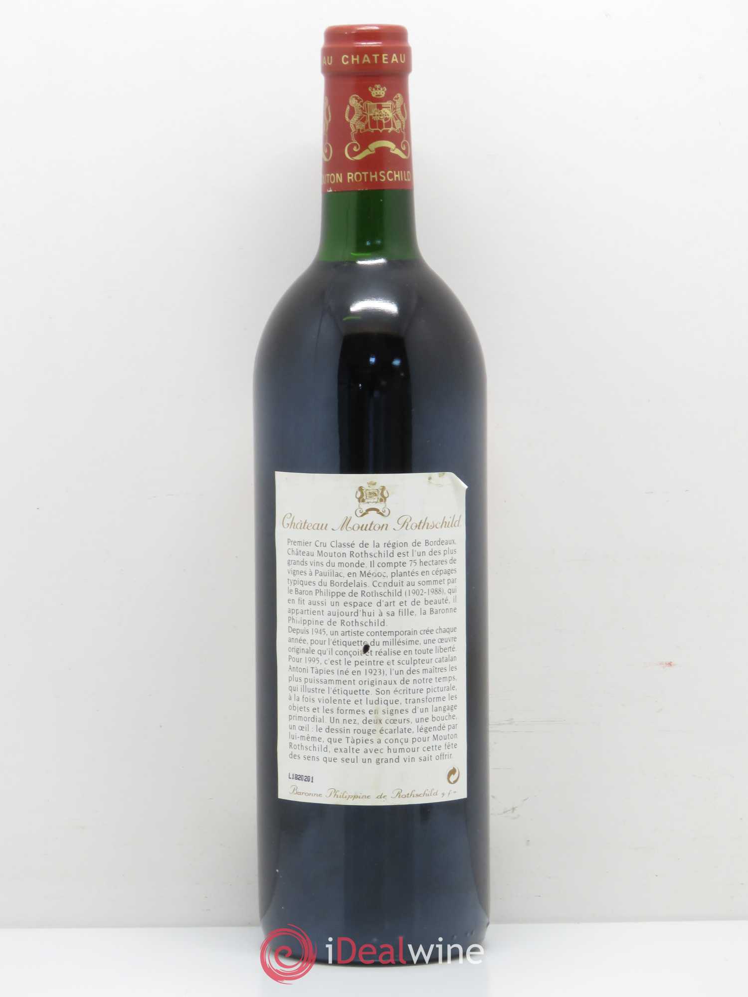 Château Mouton Rothschild 1er Grand Cru Classé 1995 - Lot de 1 bouteille - 1