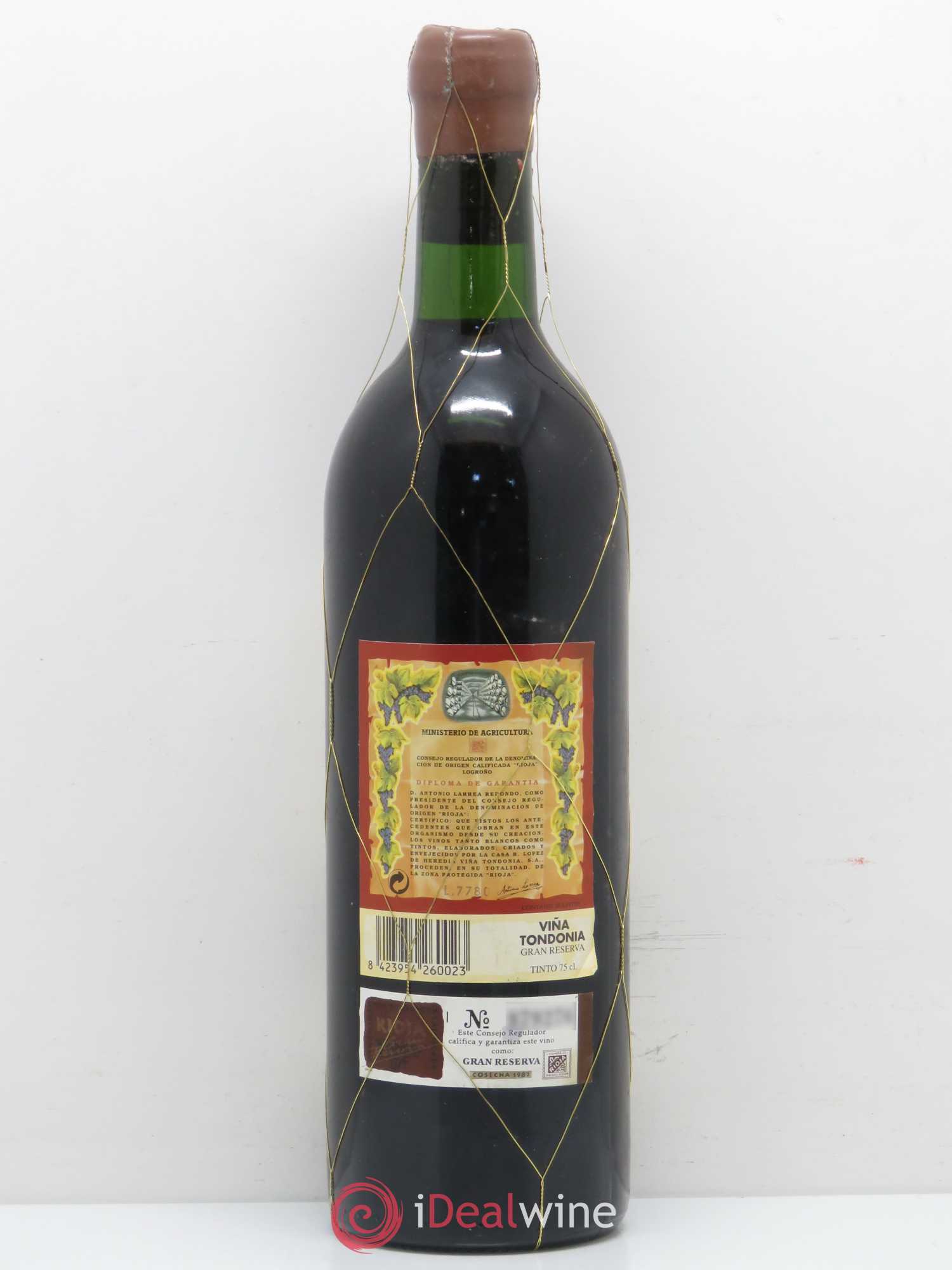 Rioja DOCA Reserva Vina Tondonia R. Lopez de Heredia 1987 - Lot de 1 bouteille - 1