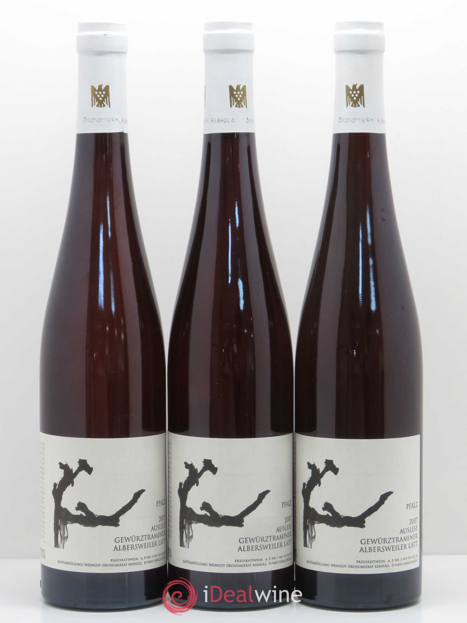 Allemagne Rheingau Okonomierat Rebholz Albersweiler Latt Gewurztraminer auslese 2007 - Posten von 3 Flaschen - 0