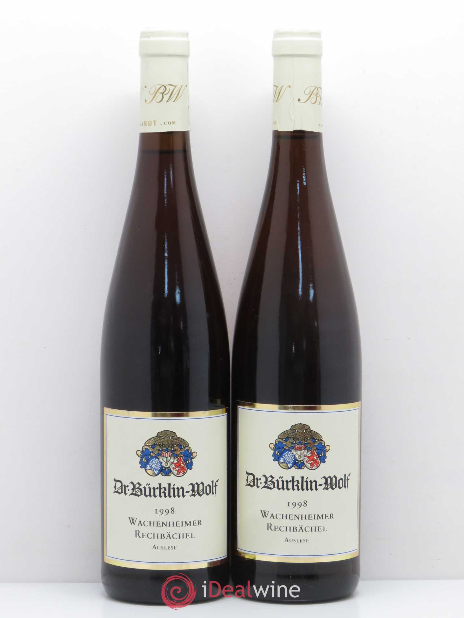 Allemagne Rheingau Pfalz Riesling Auslese Dr Burkling Wolf Wacheneimer Rechbachel 1998 - Posten von 2 Flaschen - 0