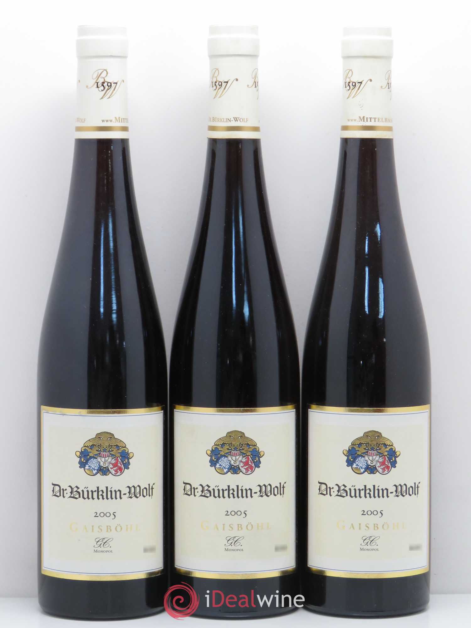 Allemagne Rheingau Ruppertsberger Gaisbohl Riesling Trocken GC Dr Burkling Wolf 2005 - Posten von 3 Flaschen - 0