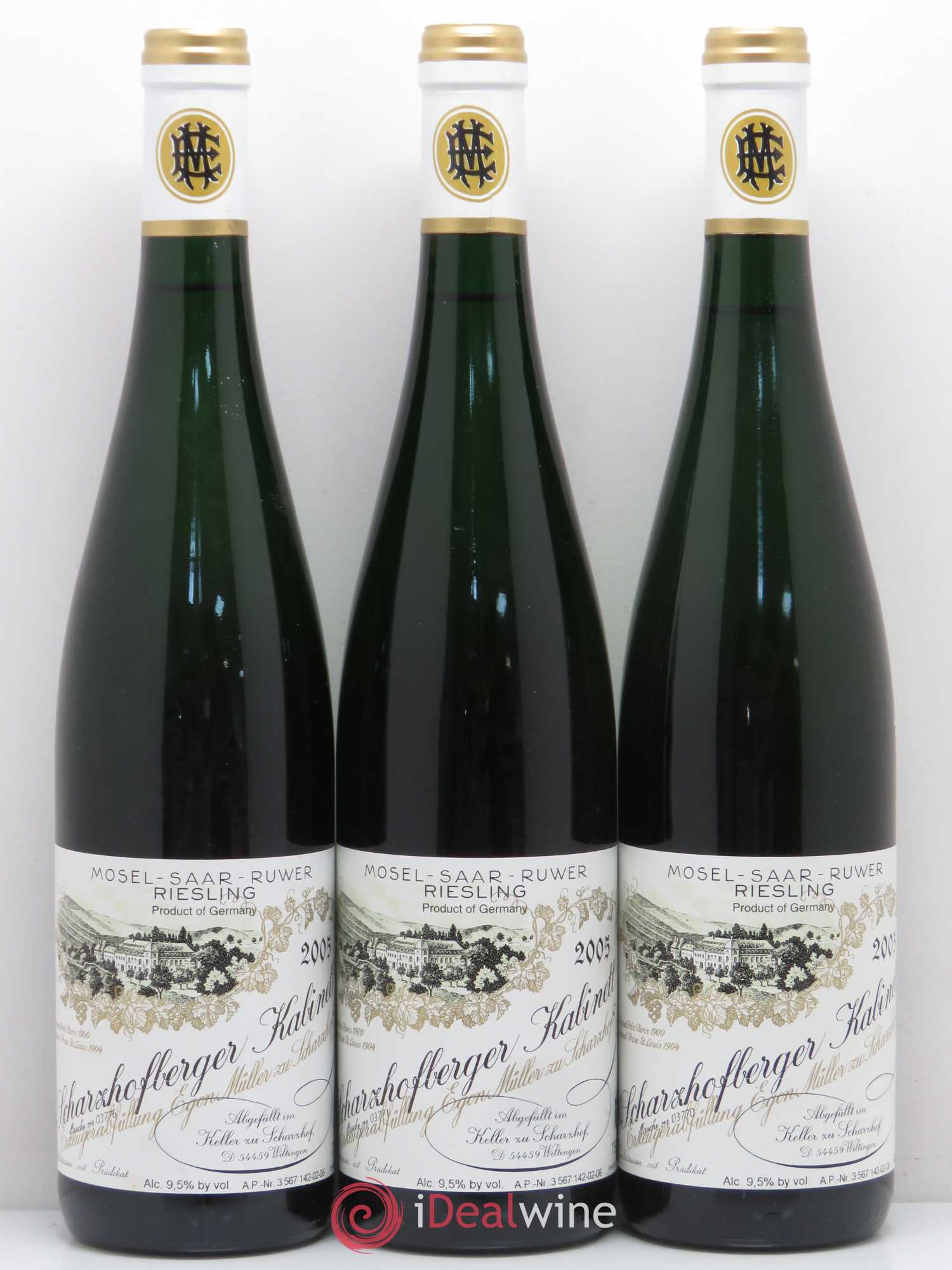Riesling Scharzhofberger Kabinett Egon Muller 2005 - Lot de 3 bouteilles - 0