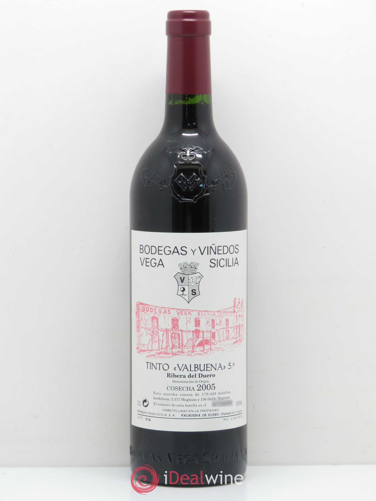 Ribera Del Duero DO Vega Sicilia Valbuena 5 ano Famille Alvarez 2005 - Lot de 1 bouteille - 0
