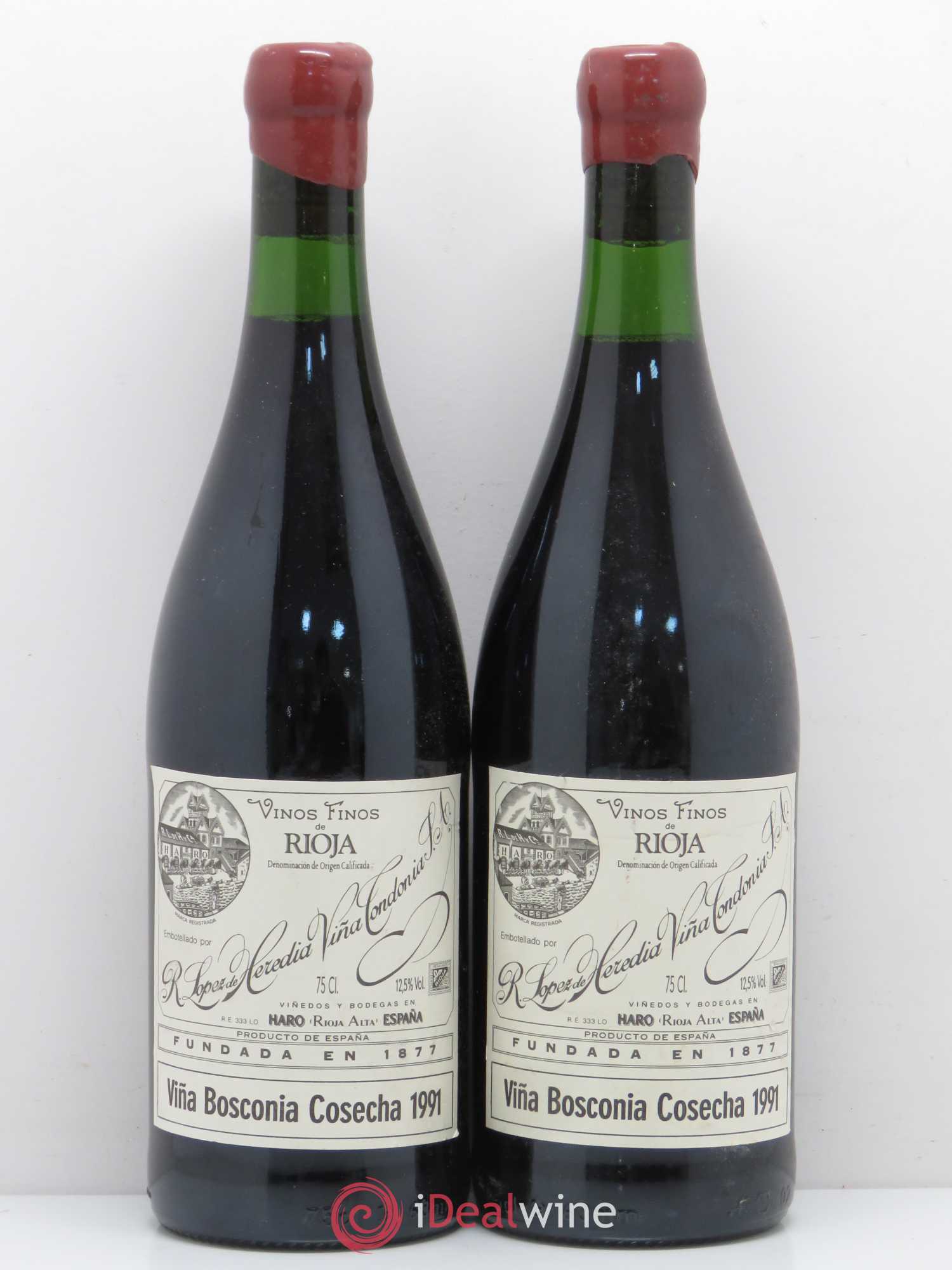Rioja DOCA Vina Bosconia Gran Reserva Lopez de Heredia 1991 - Posten von 2 Flaschen - 0
