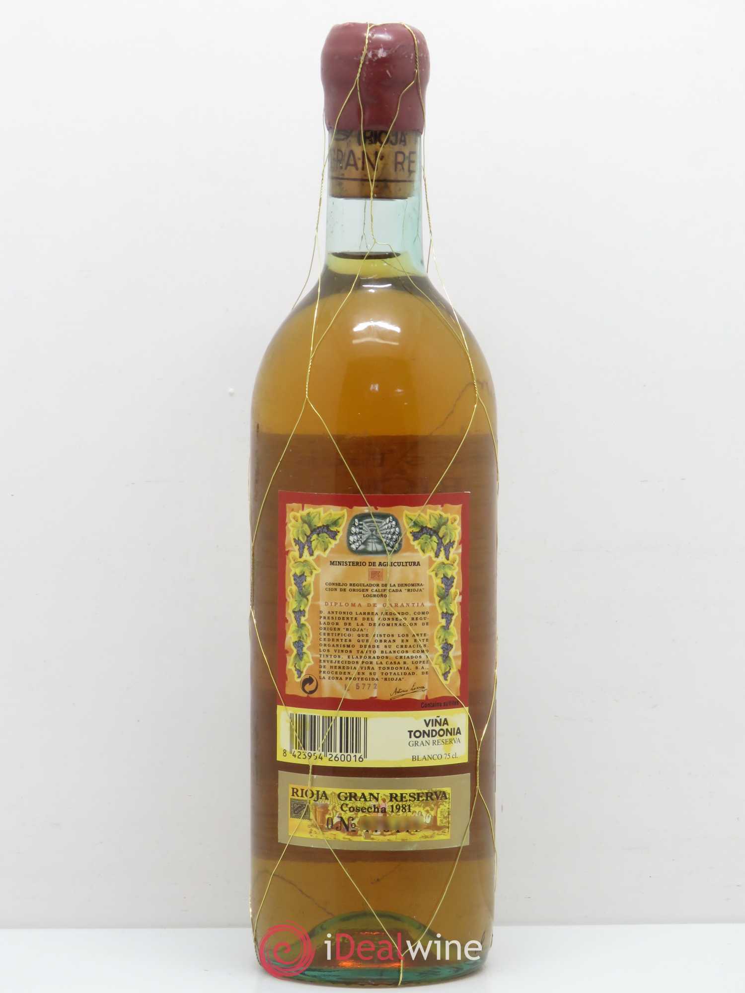 Rioja DOCA Vina Tondonia Gran Reserva Lopez de Heredia 1981 - Posten von 1 Flasche - 1
