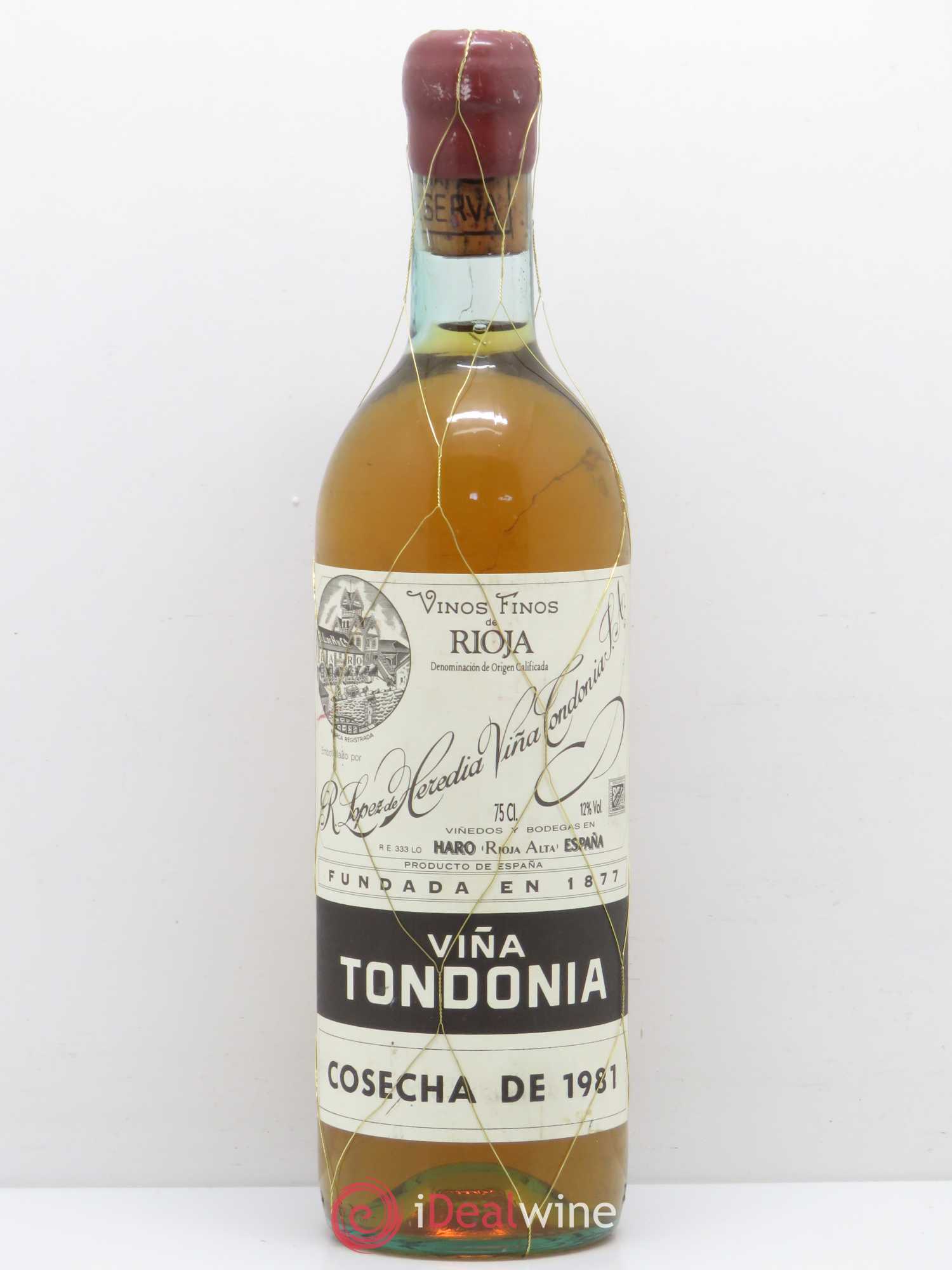 Rioja DOCA Vina Tondonia Gran Reserva Lopez de Heredia 1981 - Posten von 1 Flasche - 0