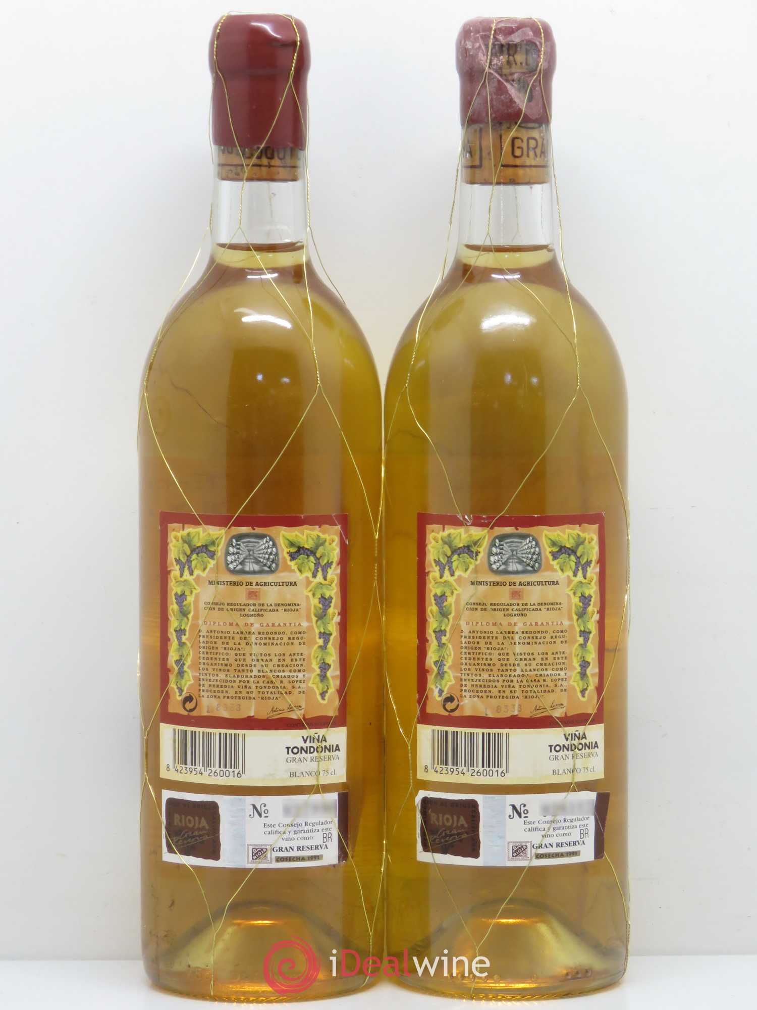 Rioja DOCA Vina Tondonia Gran Reserva Lopez de Heredia 1991 - Lotto di 2 bottiglie - 1