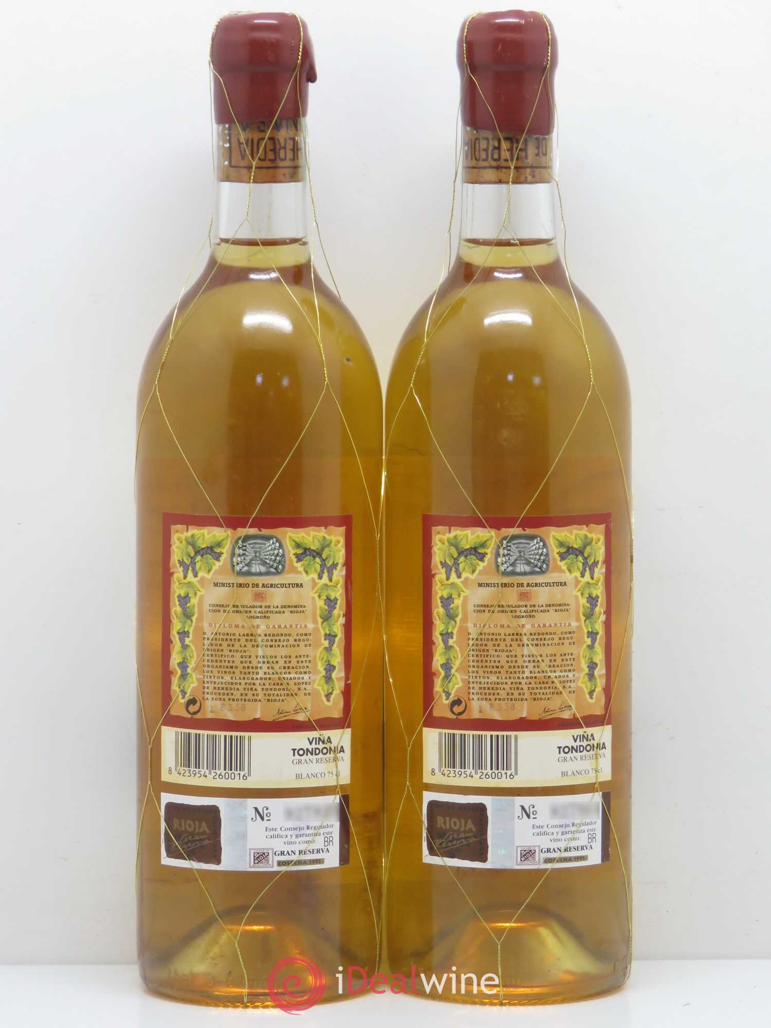 Rioja DOCA Vina Tondonia Gran Reserva Lopez de Heredia 1991 - Lotto di 2 bottiglie - 1