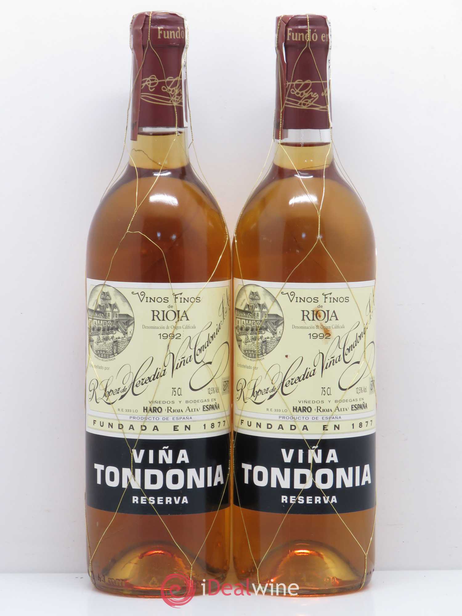 Rioja DOCA Reserva Vina Tondonia R. Lopez de Heredia 1992 - Lot de 2 bouteilles - 0