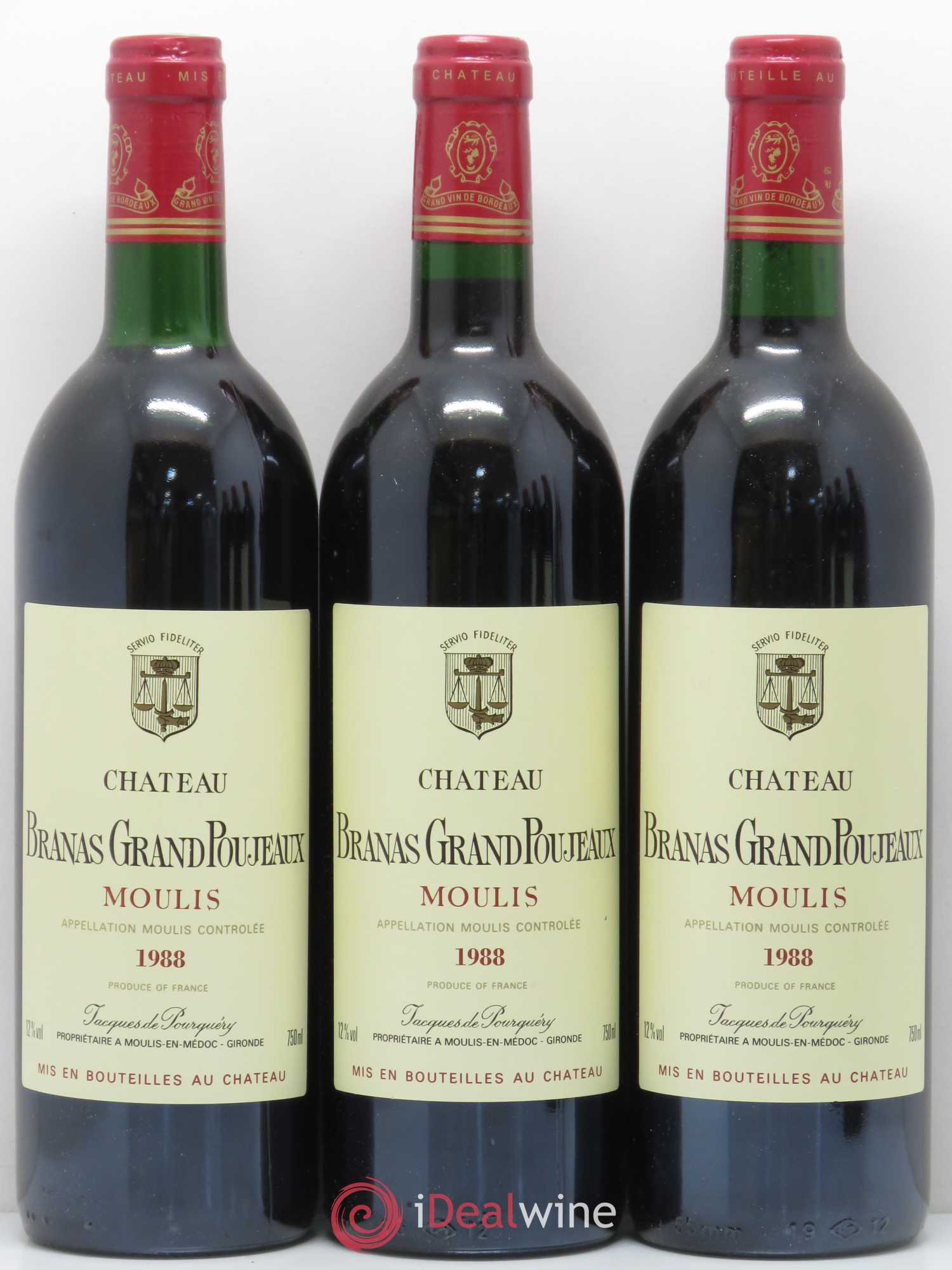 Château Branas Grand Poujeaux Cru Bourgeois  (sans prix de réserve) 1988 - Lot de 6 bouteilles - 2