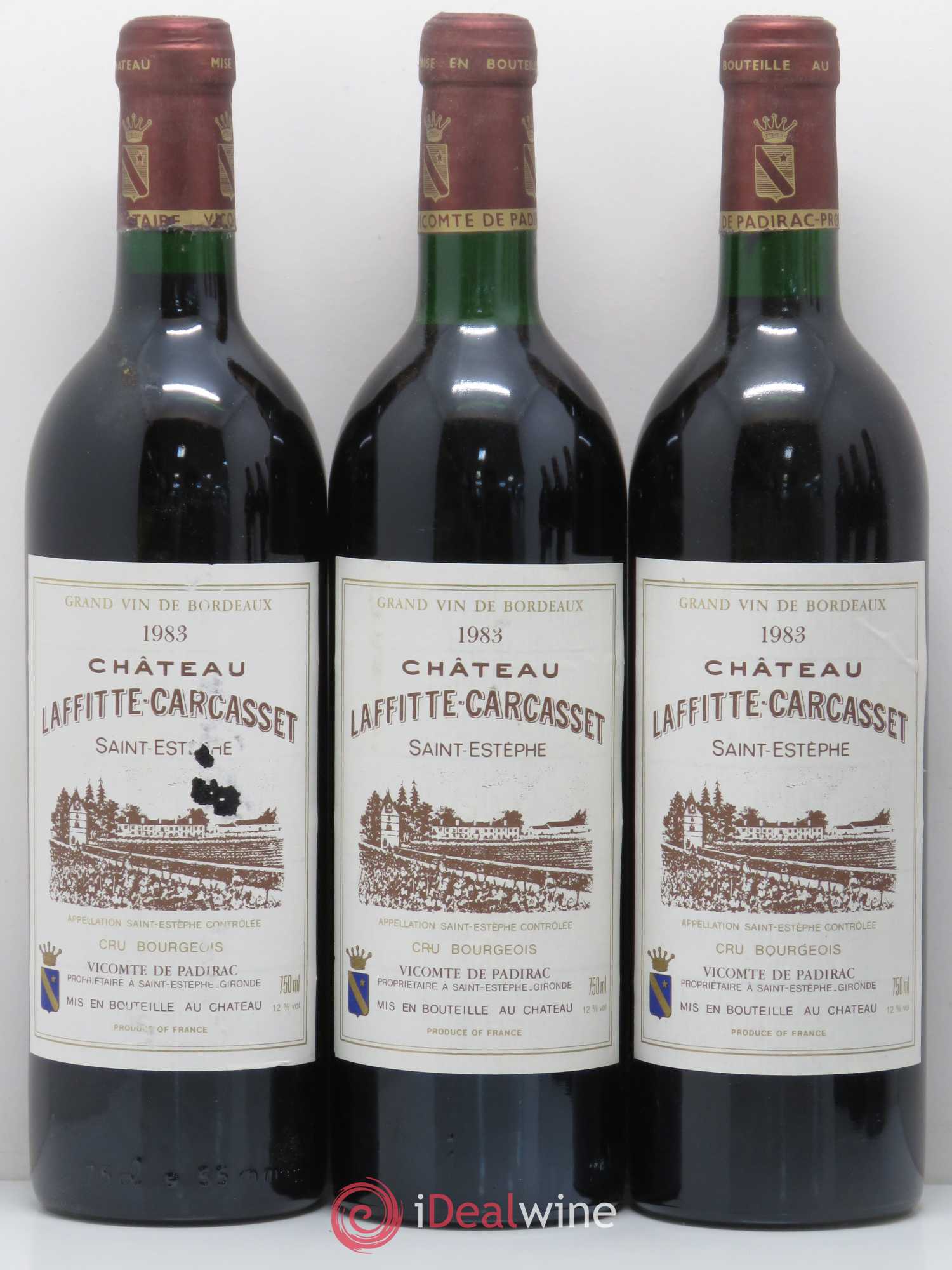 Château Laffitte Carcasset Cru Bourgeois 1983 - Lot de 6 bouteilles - 1