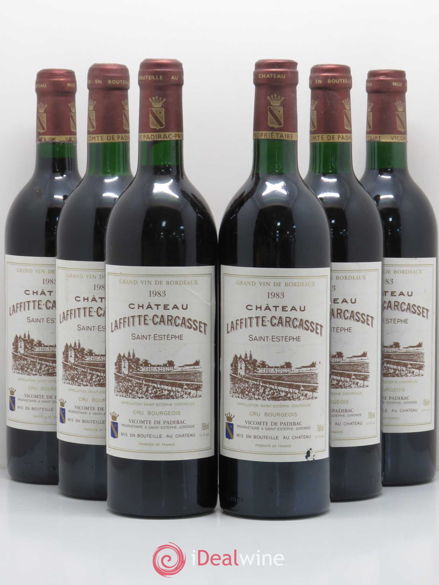 Château Laffitte Carcasset Cru Bourgeois 1983 - Lot de 6 bouteilles - 0