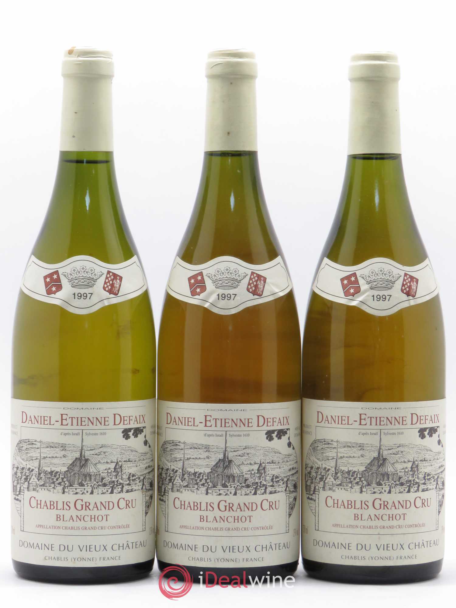 Chablis Grand Cru Blanchot Domaine du Vieux Château Daniel-Etienne Defaix 1997 - Posten von 3 Flaschen - 0