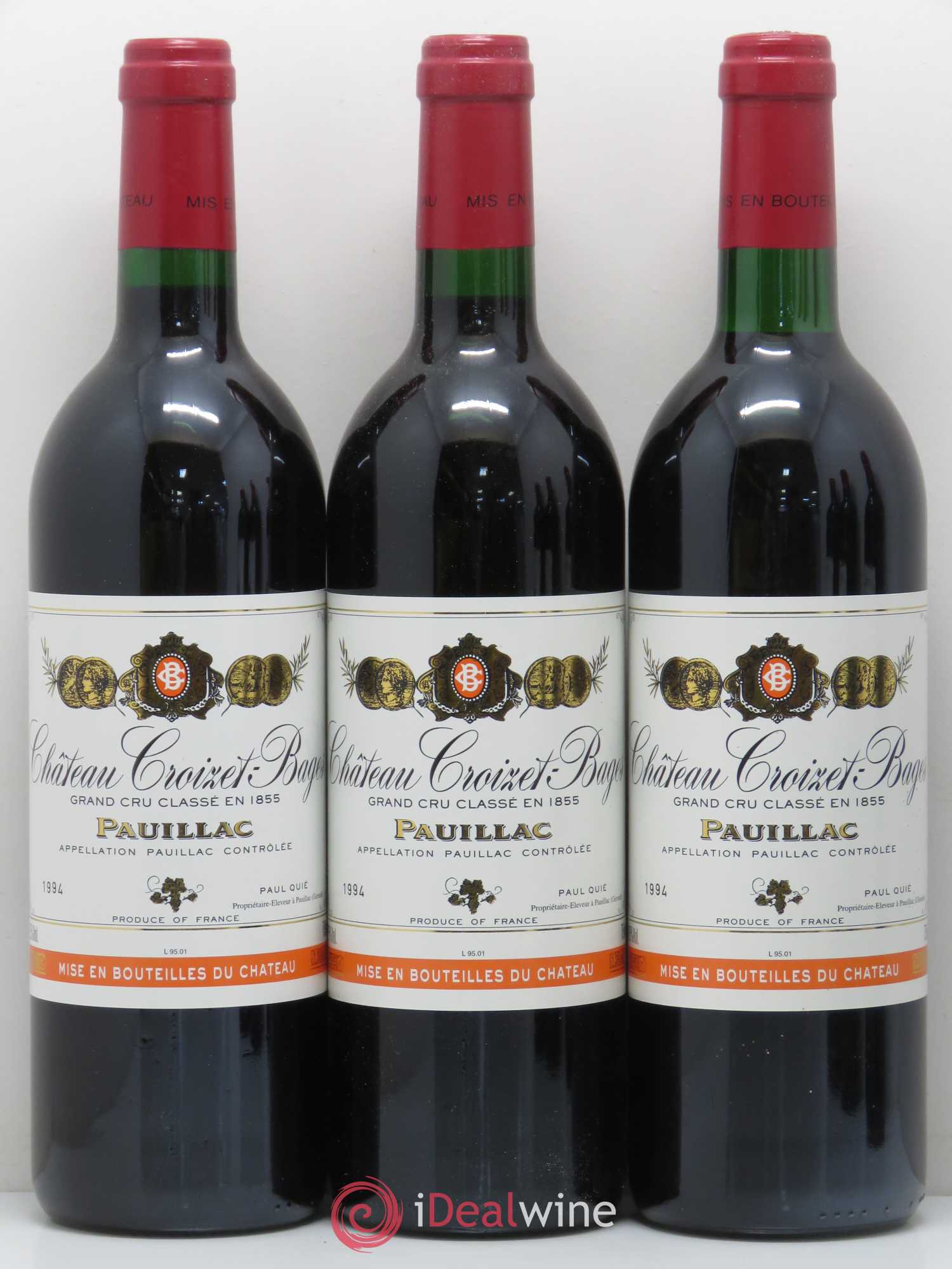 Château Croizet Bages 5ème Grand Cru Classé 1994 - Lot de 6 bouteilles - 1