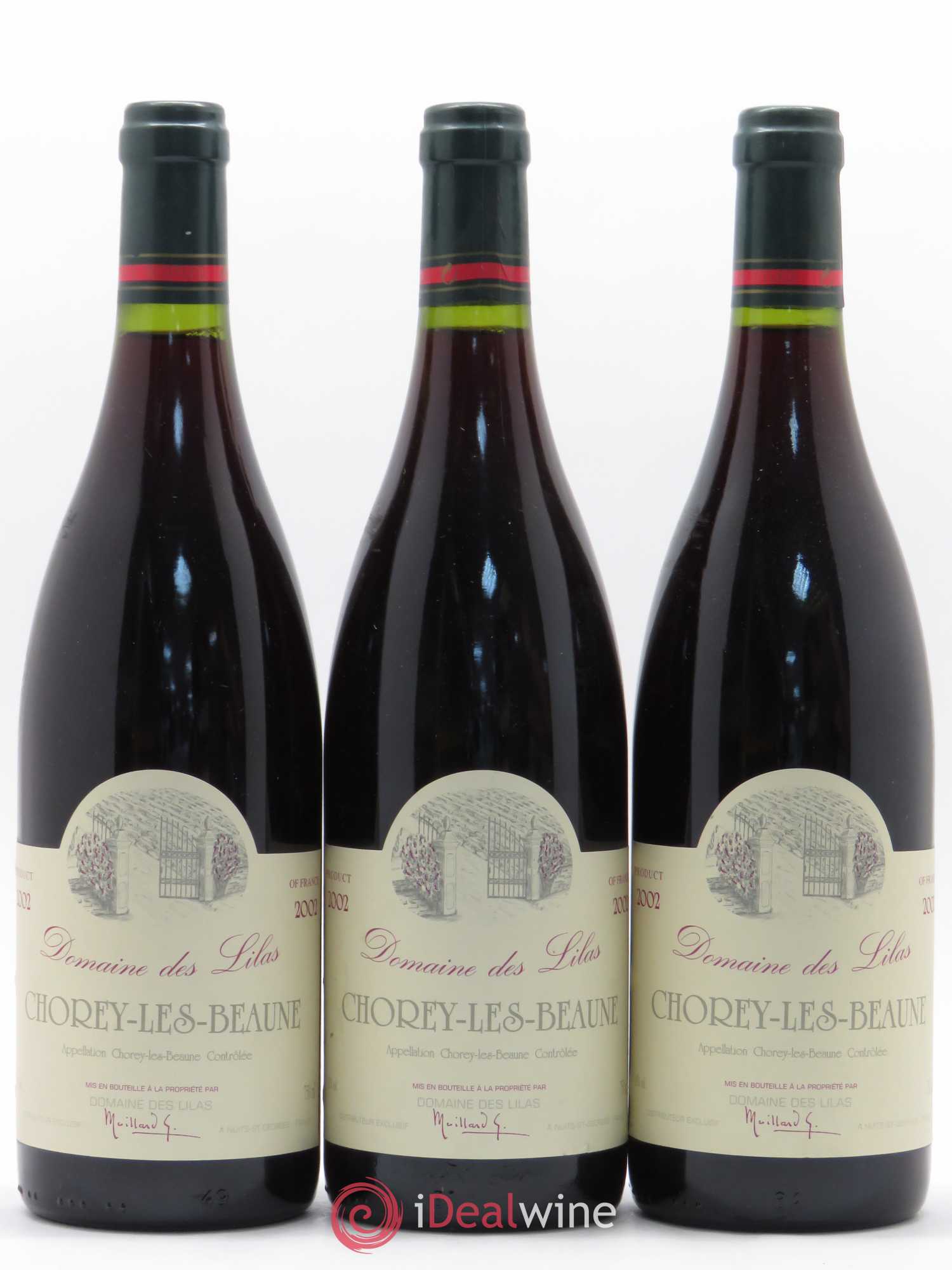Chorey-lès-Beaune Domaine des Lilas 2002 - Posten von 3 Flaschen - 0