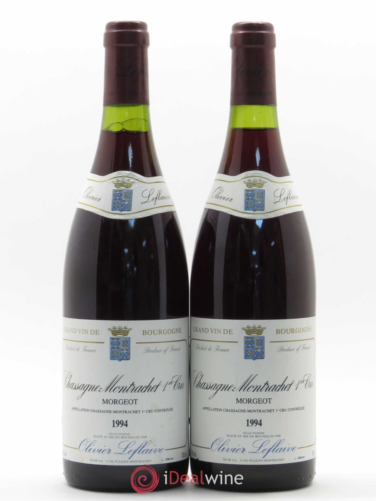 Chassagne-Montrachet 1er Cru Morgeot Olivier Leflaive 1994 - Lotto di 2 bottiglie - 0