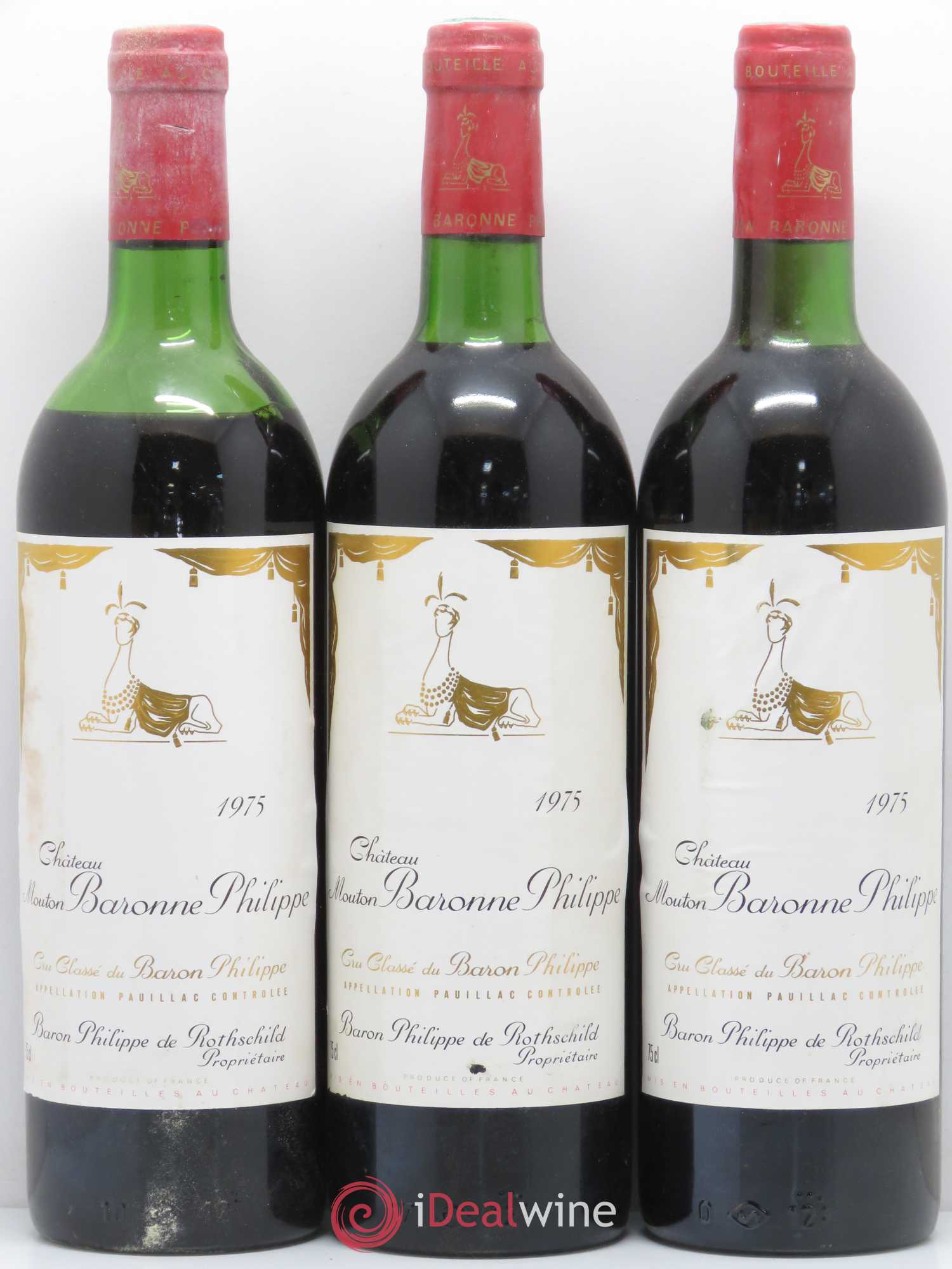 Château d' Armailhac - Mouton Baron(ne) Philippe 5ème Grand Cru Classé  (sans prix de réserve) 1975 - Lot de 12 bouteilles - 2