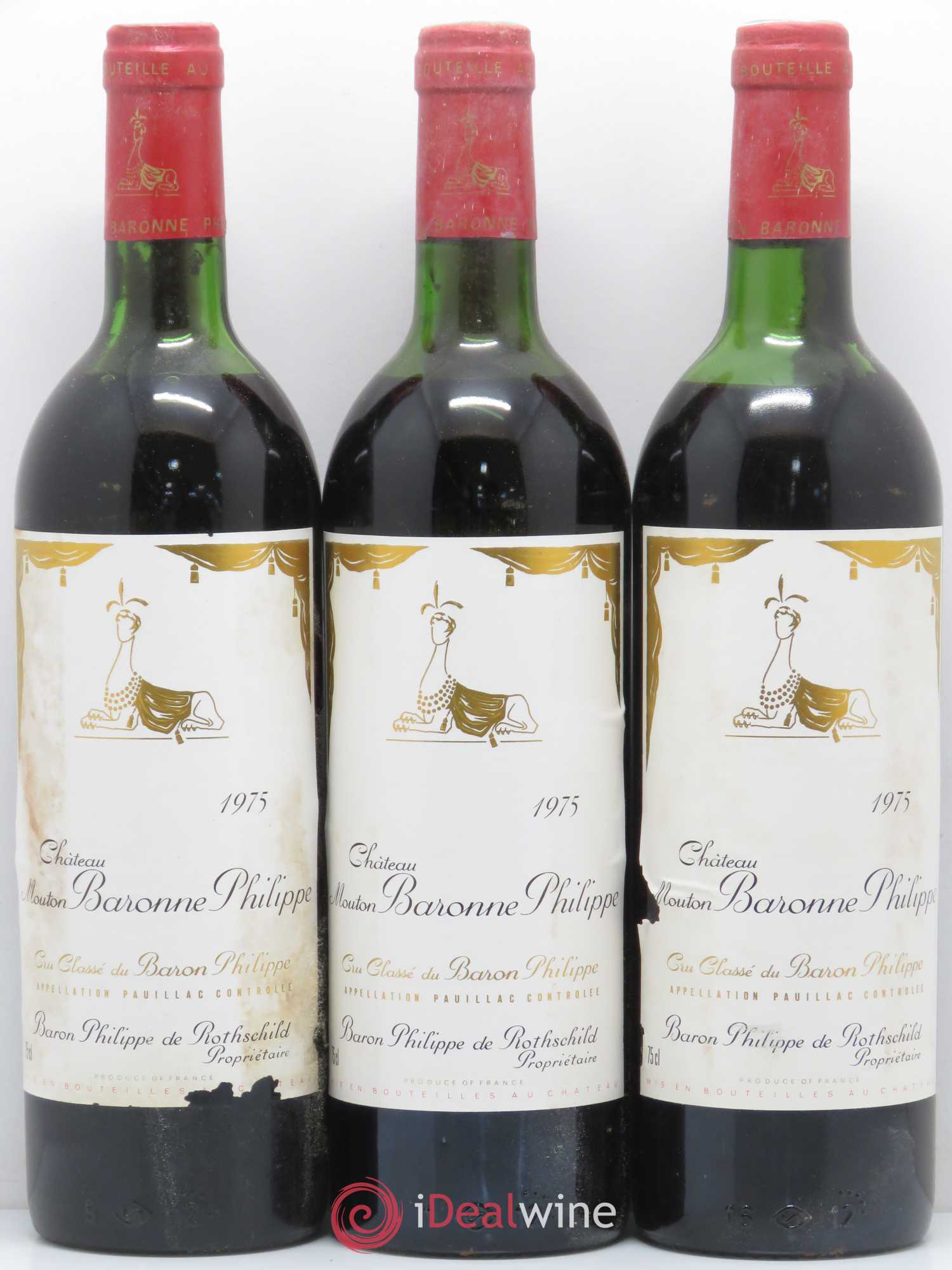 Château d' Armailhac - Mouton Baron(ne) Philippe 5ème Grand Cru Classé  (sans prix de réserve) 1975 - Lot de 12 bouteilles - 4