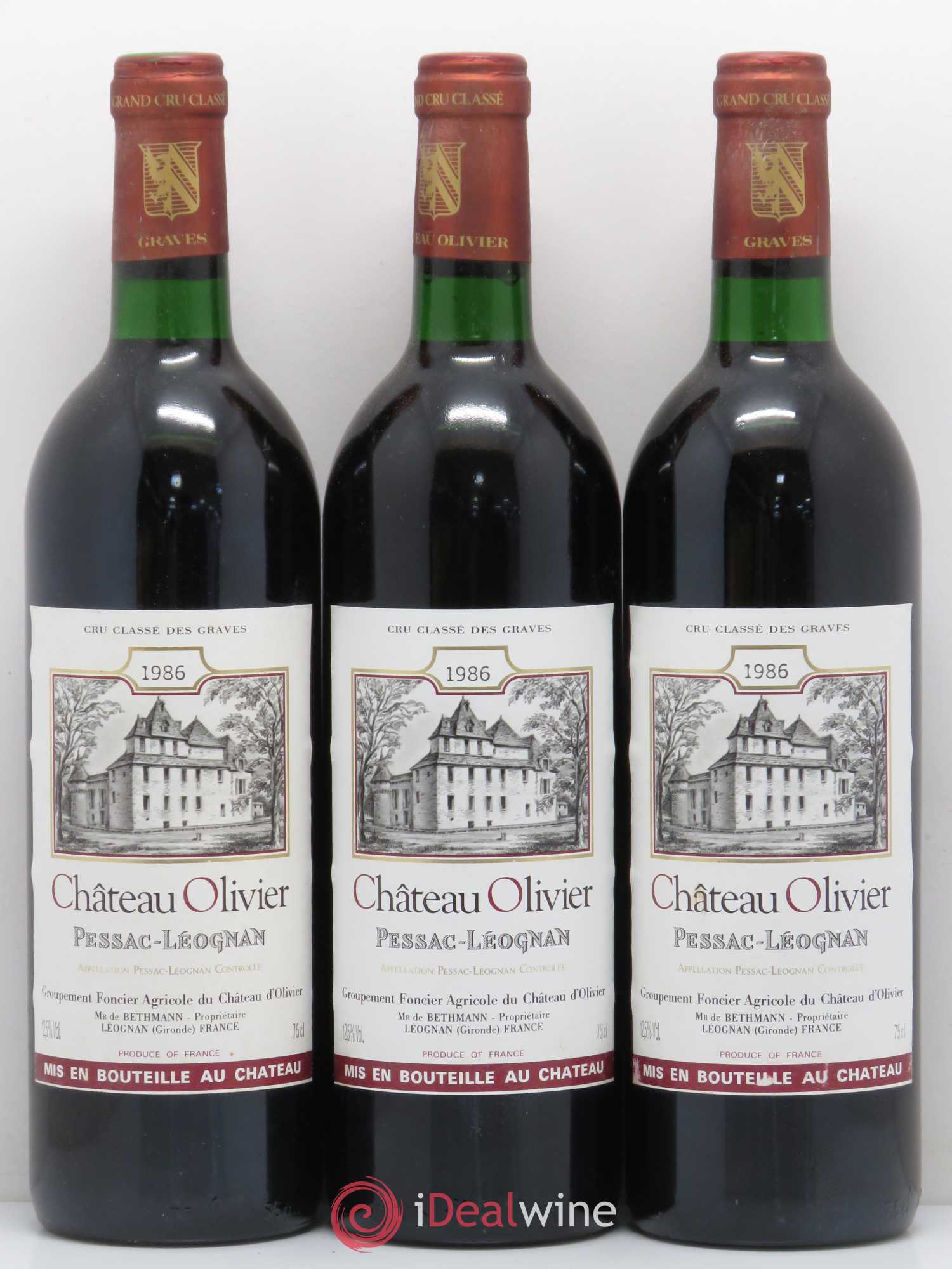 Château Olivier Cru Classé de Graves 1986 - Lot de 12 bouteilles - 3