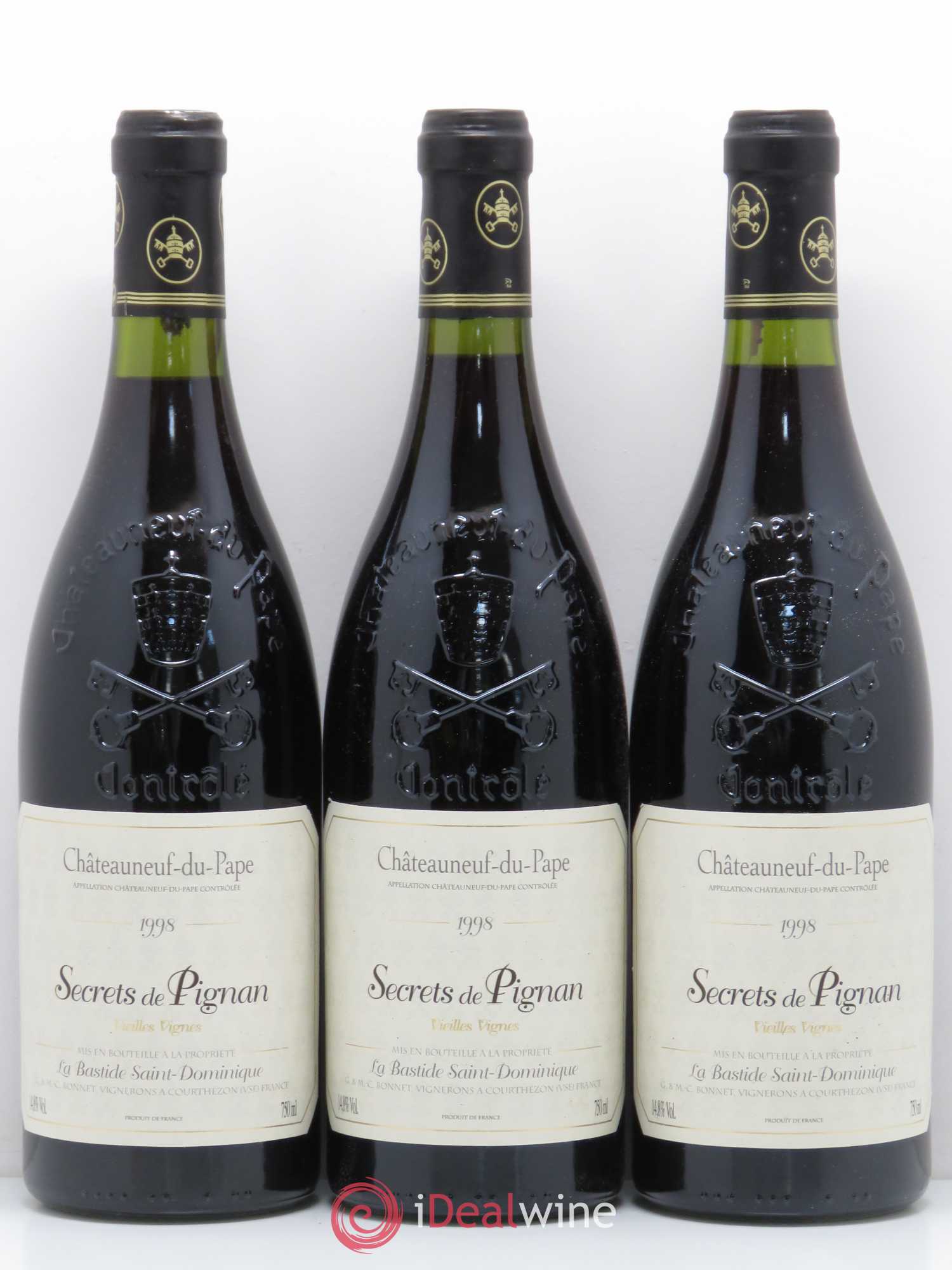 Châteauneuf-du-Pape La Bastide Saint Dominique secrets de pignan 1998 - Posten von 12 Flaschen - 2