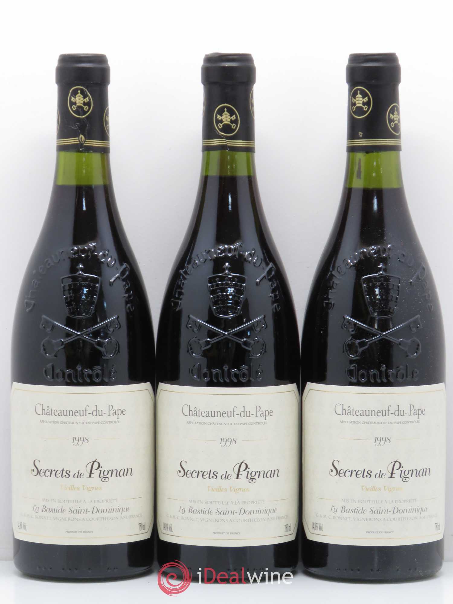 Châteauneuf-du-Pape La Bastide Saint Dominique secrets de pignan 1998 - Posten von 12 Flaschen - 3