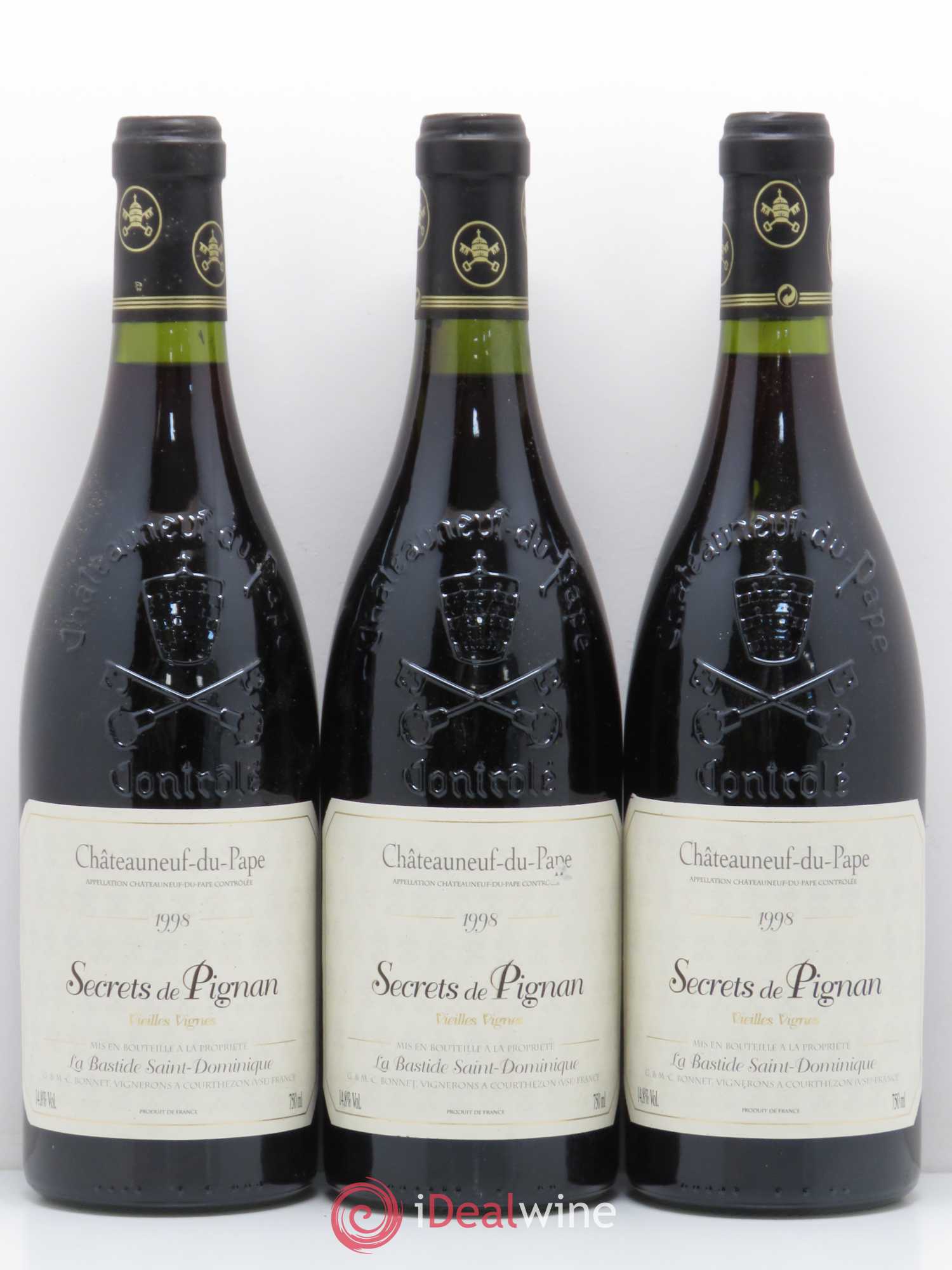 Châteauneuf-du-Pape La Bastide Saint Dominique secrets de pignan 1998 - Posten von 12 Flaschen - 4