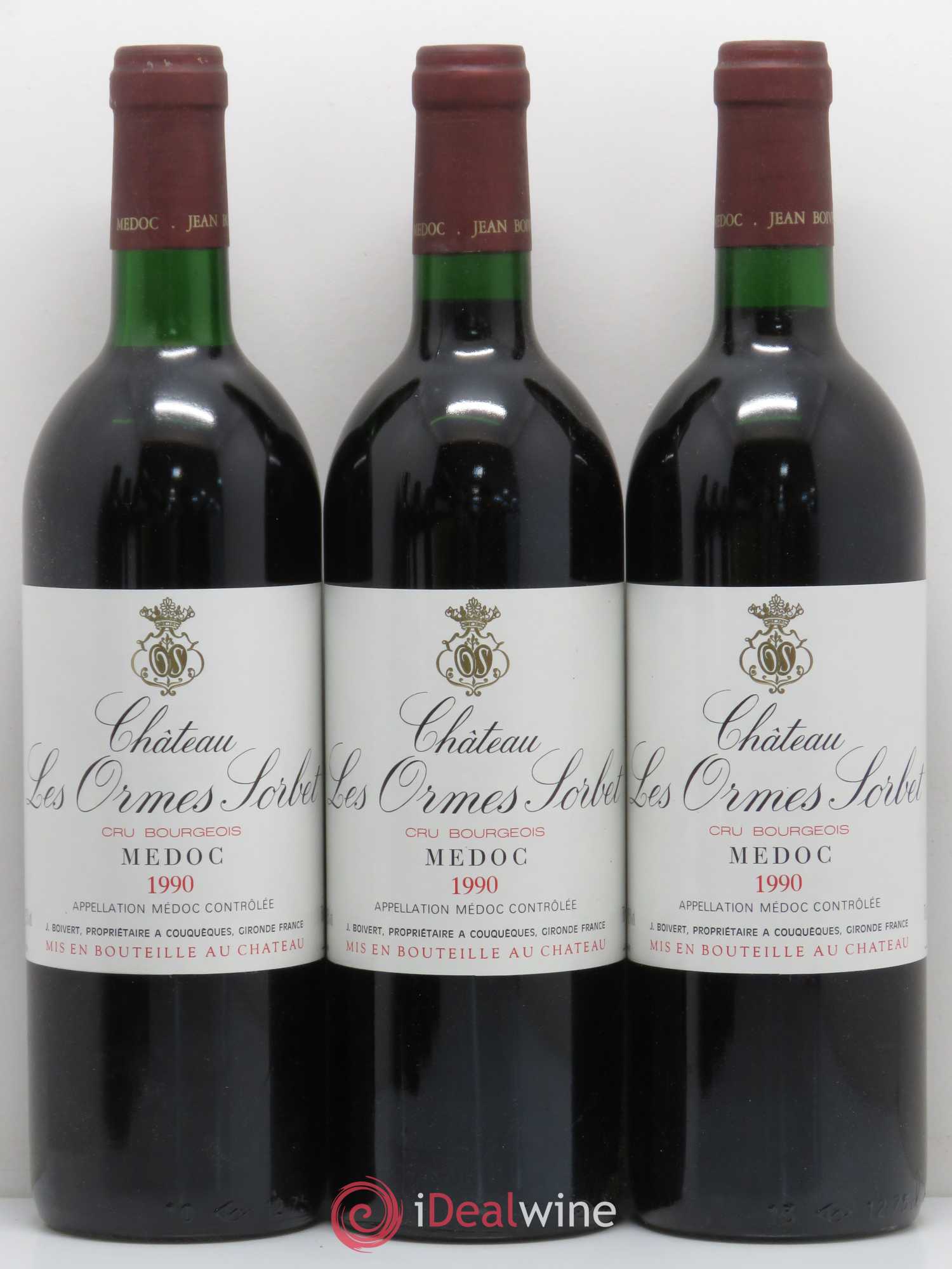 Château les Ormes Sorbet Cru Bourgeois 1990 - Lot de 12 bouteilles - 1