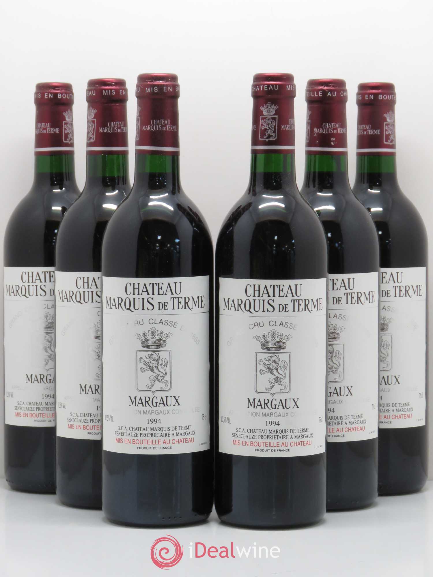 Château Marquis de Terme 4ème Grand Cru Classé 1994 - Lot de 6 bouteilles - 0
