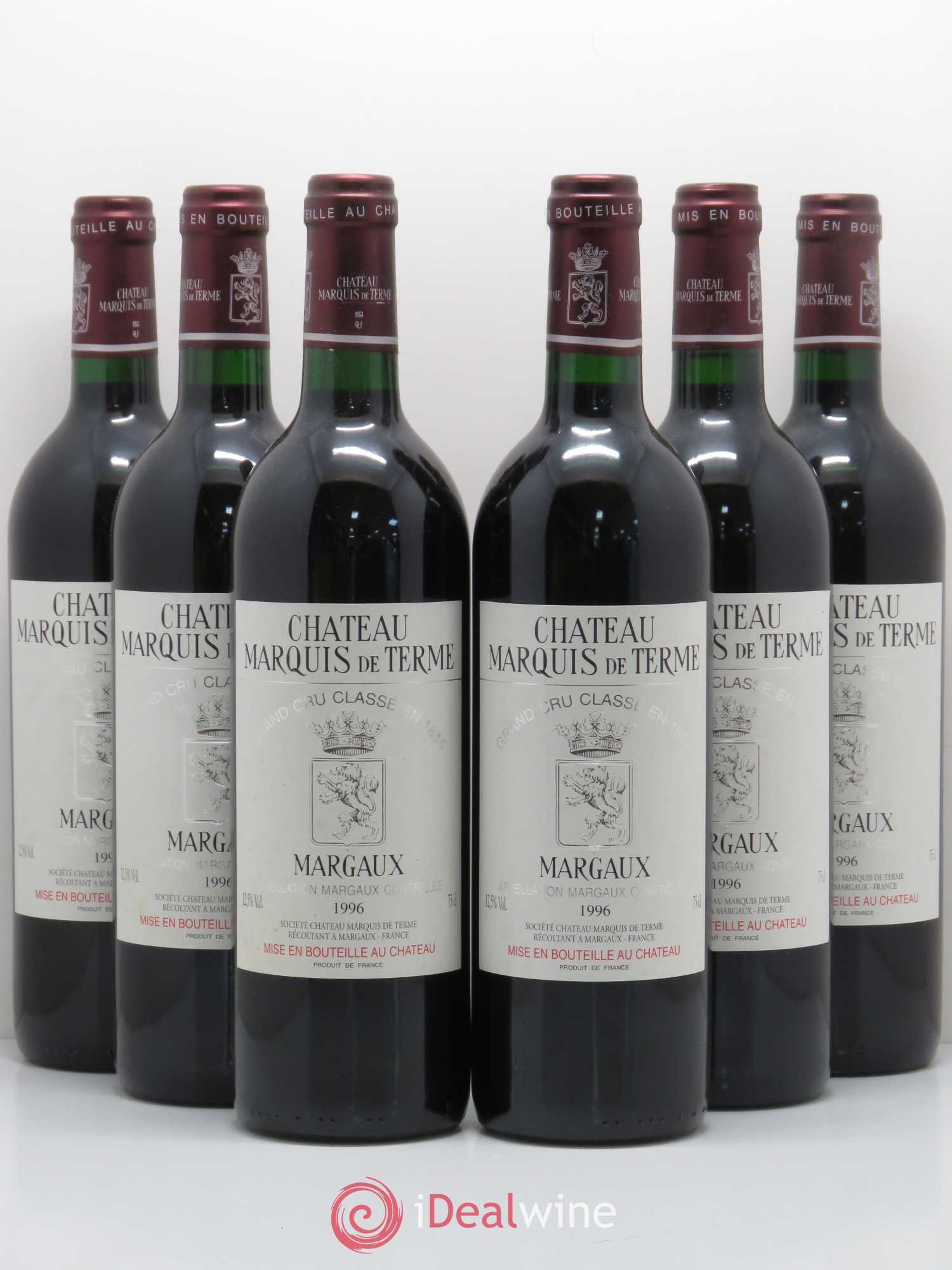 Château Marquis de Terme 4ème Grand Cru Classé 1996 - Lot de 6 bouteilles - 0