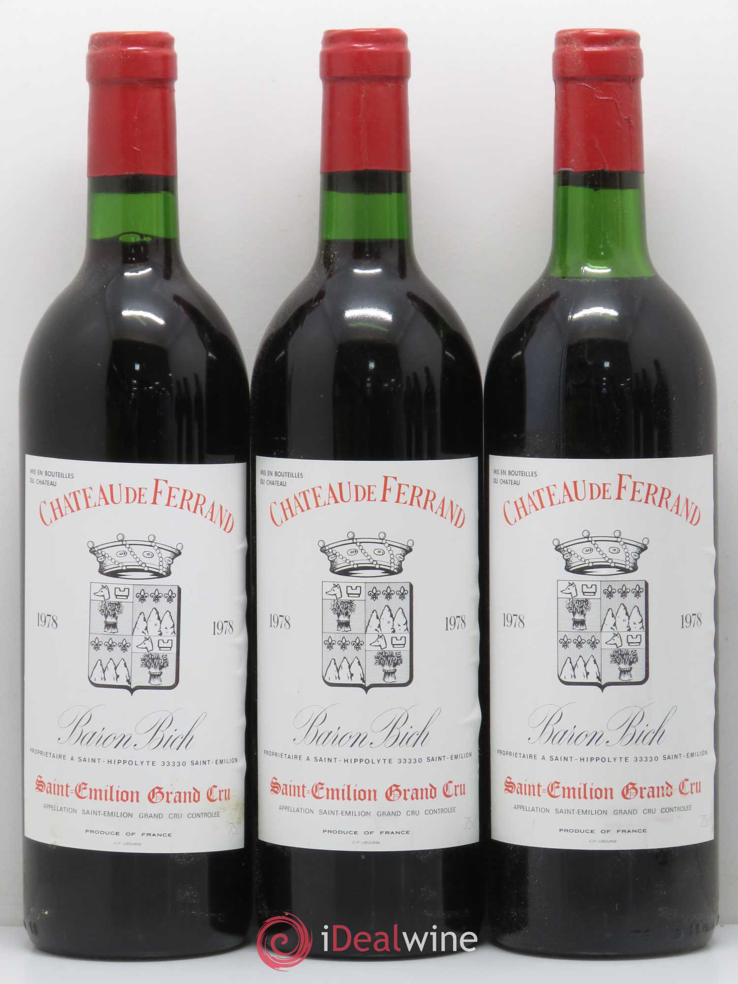 Château de Ferrand Grand Cru Classé 1978 - Lot de 6 bouteilles - 1