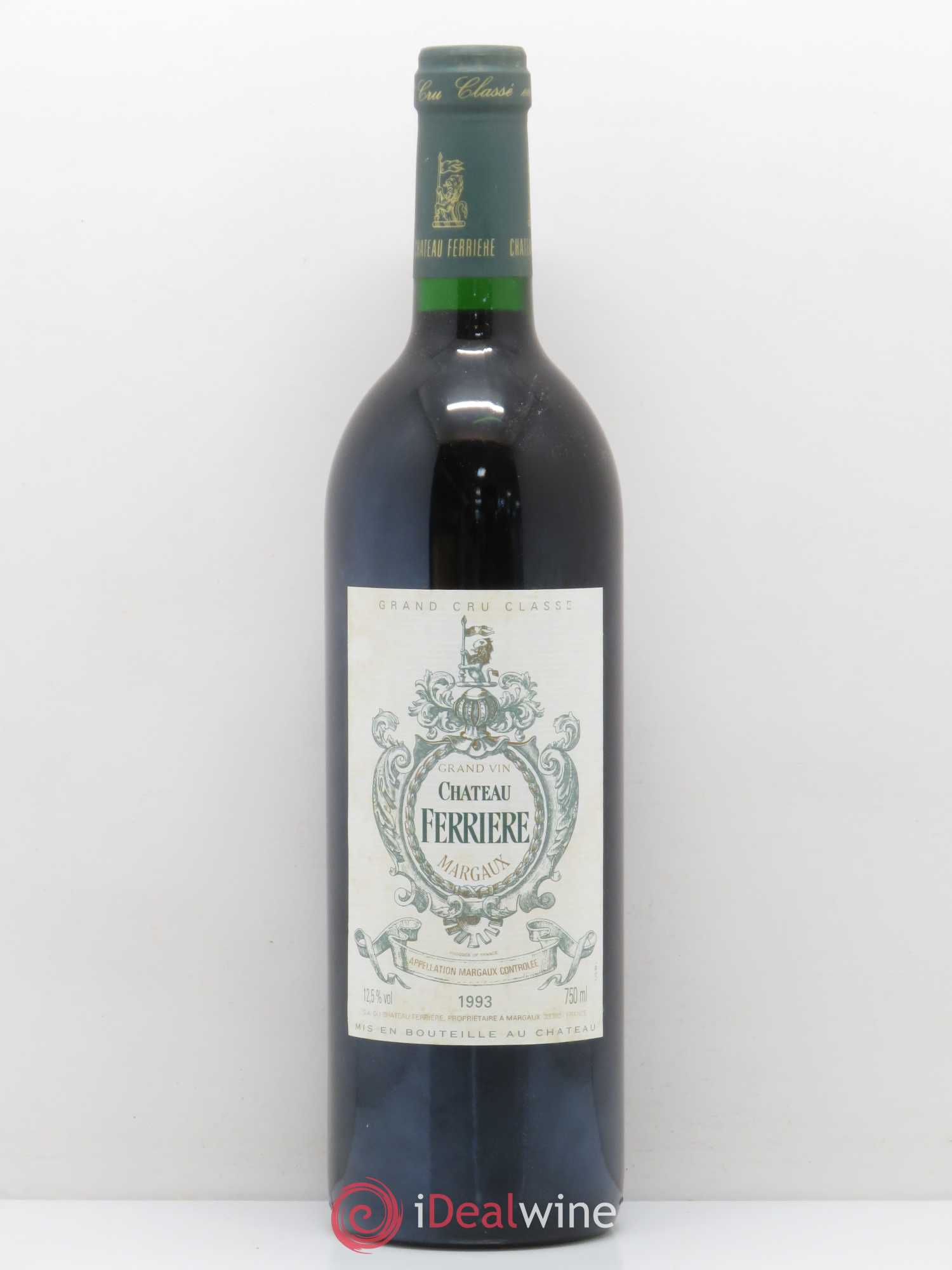 Château Ferrière 3ème Grand Cru Classé 1993 - Lot de 1 bouteille - 0