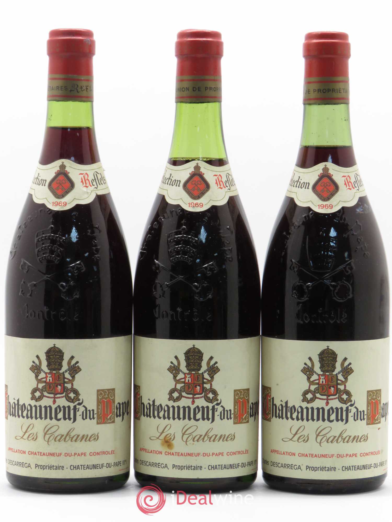 Châteauneuf-du-Pape Les Cabanes Selection Reflets 1969 - Lot de 3 bouteilles - 0
