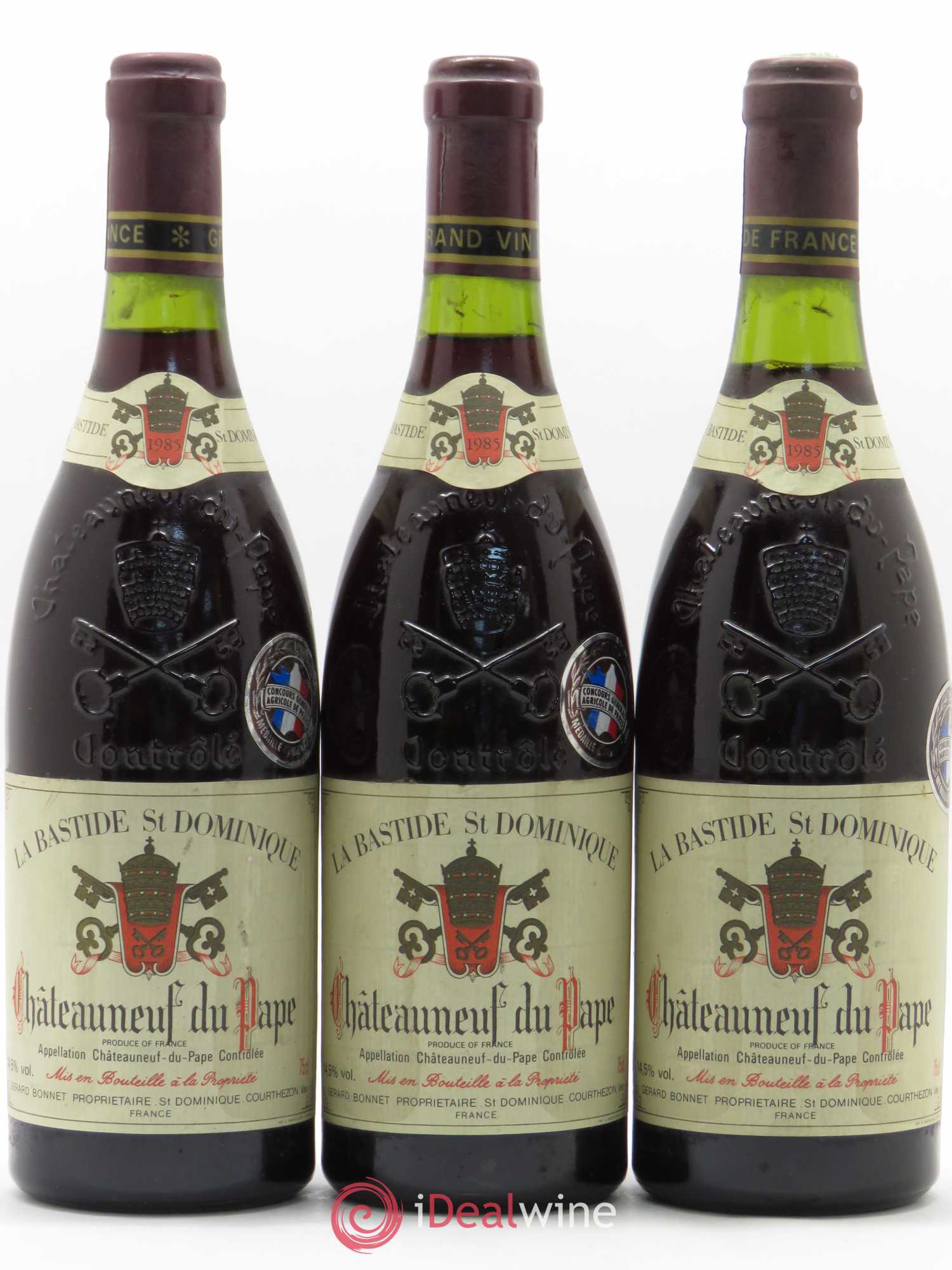 Châteauneuf-du-Pape La Bastide Saint Dominique 1985 - Posten von 3 Flaschen - 0