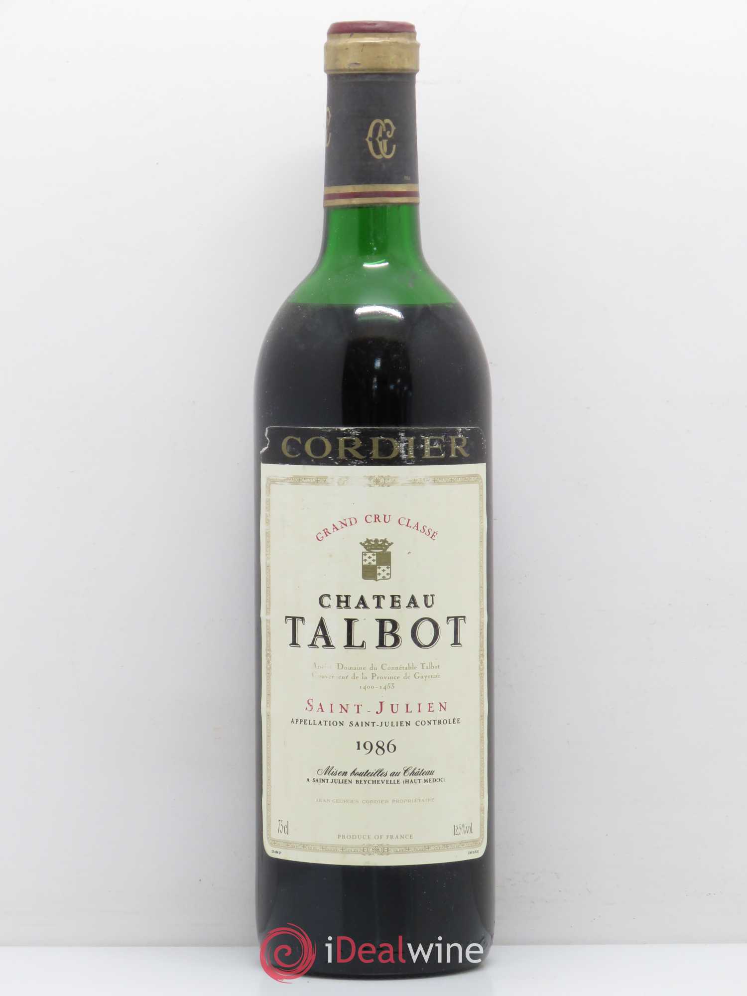 Château Talbot 4ème Grand Cru Classé 1986 - Lot de 1 bouteille - 0