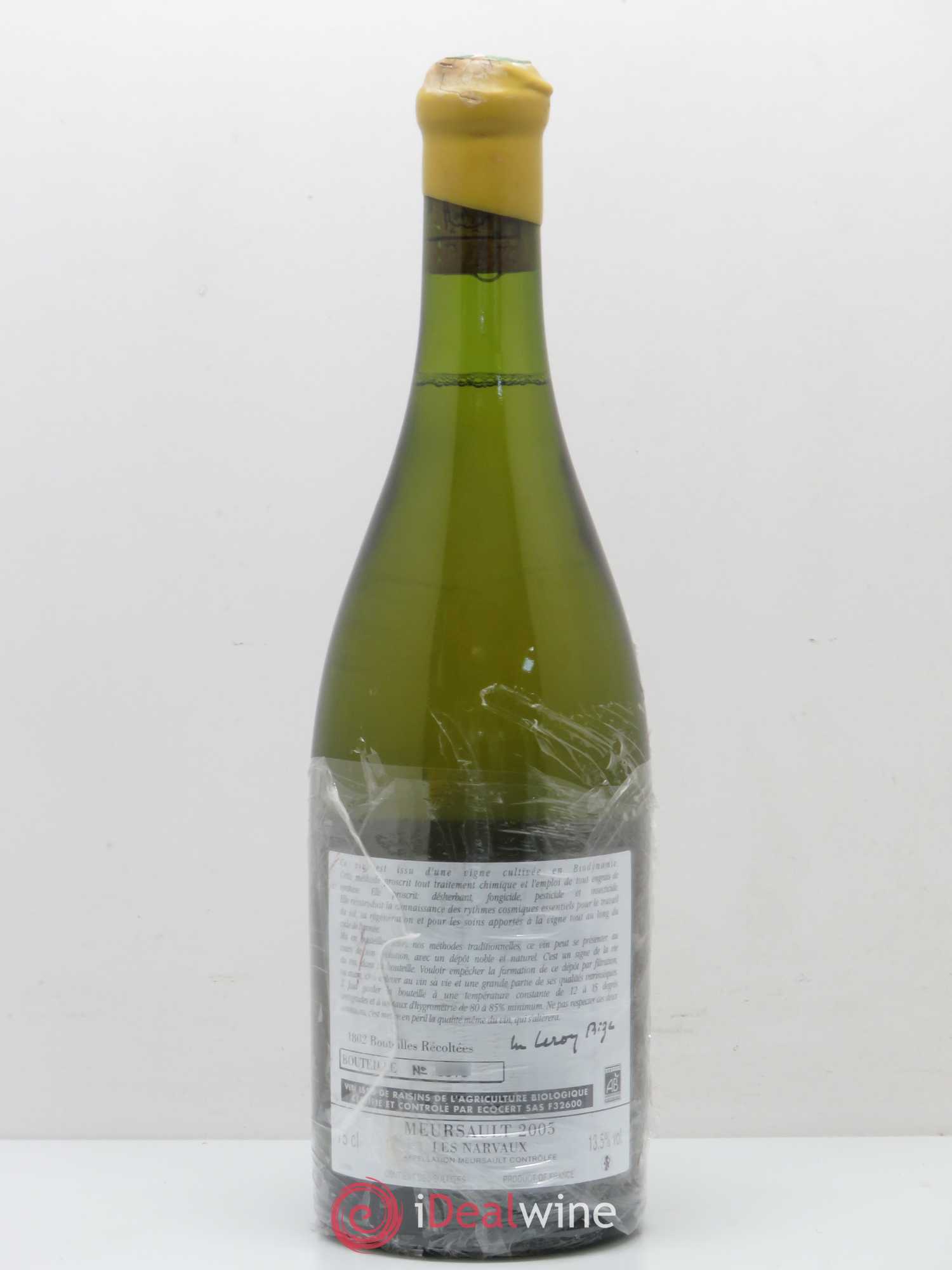 Meursault Les Narvaux d'Auvenay (Domaine) 2005 - Lot de 1 bouteille - 1