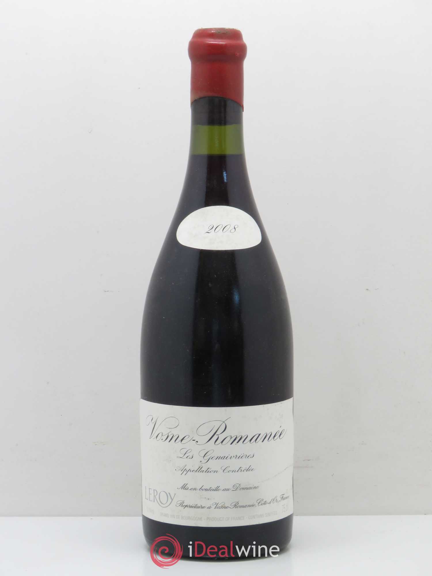 Vosne-Romanée Les Genaivrières Leroy (Domaine) 2008 - Lot de 1 bouteille - 0