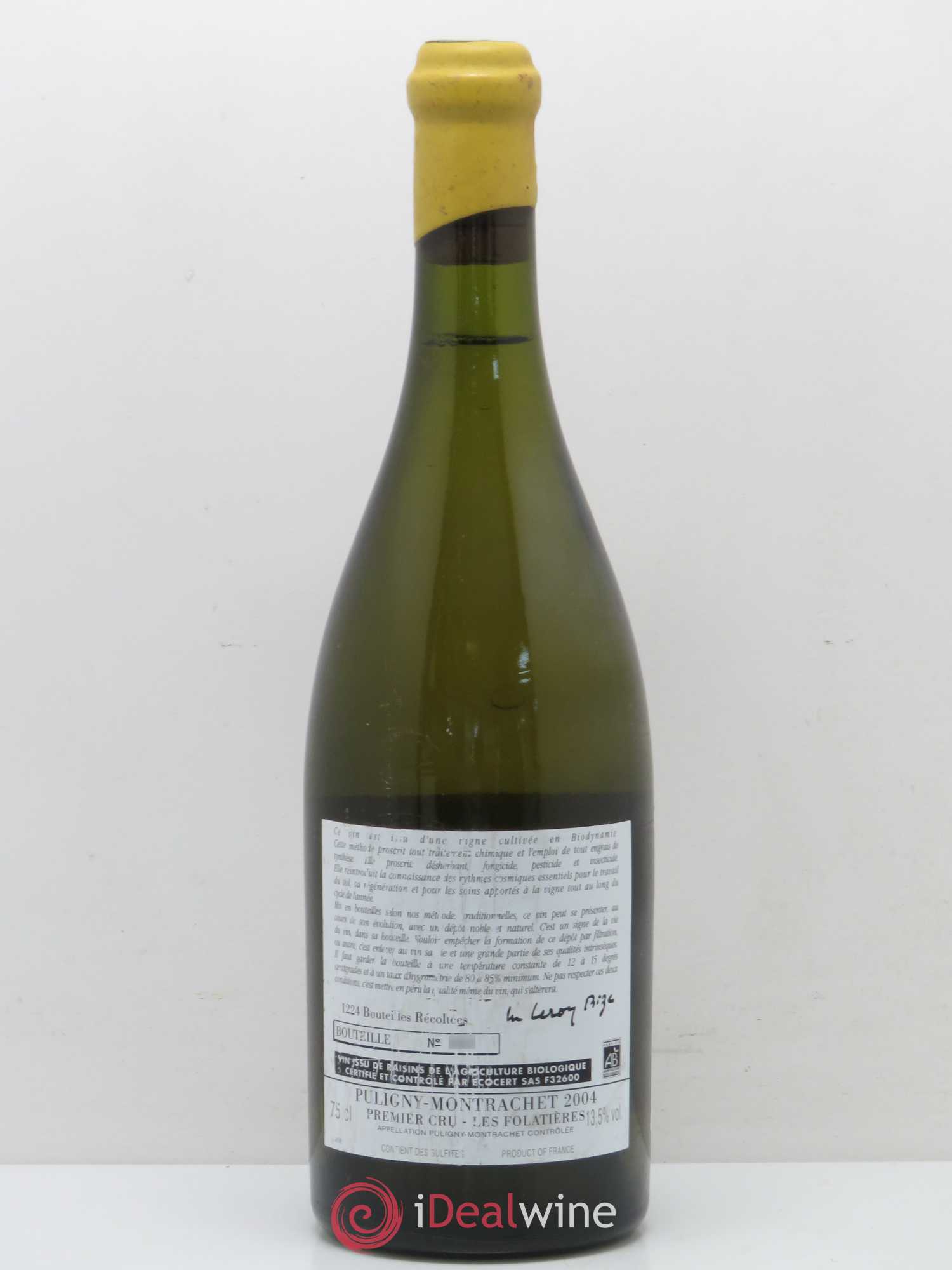 Puligny-Montrachet 1er Cru Les Folatières d'Auvenay (Domaine) 2004 - Lot de 1 bouteille - 1
