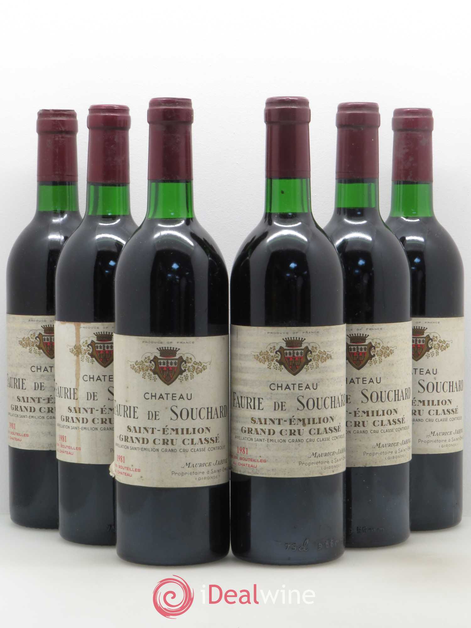 Château Faurie de Souchard Grand Cru Classé 1981 - Lot de 6 bouteilles - 0