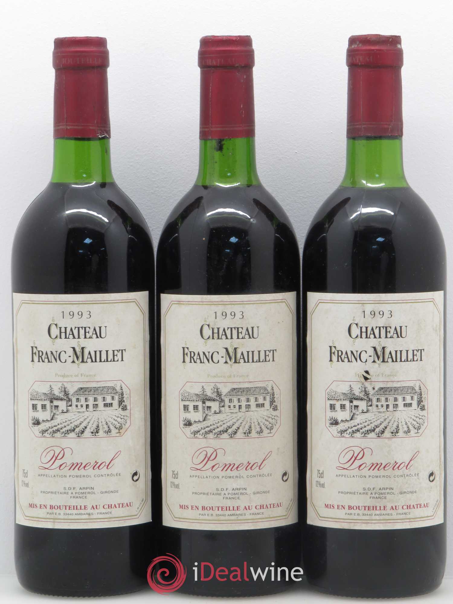 Pomerol Château Franc Maillet 1993 - Lot de 3 bouteilles - 0