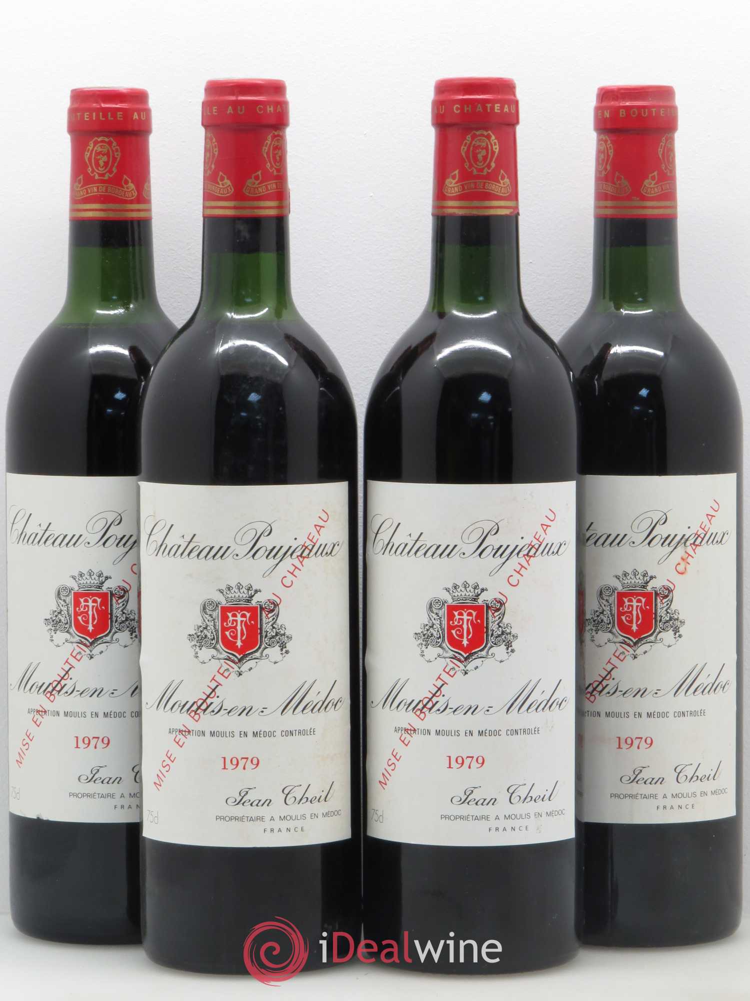 Château Poujeaux 1979 - Lot de 4 bouteilles - 0