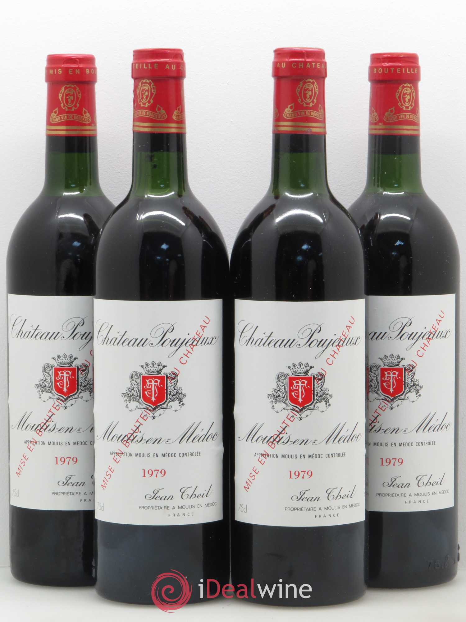 Château Poujeaux 1979 - Lot de 4 bouteilles - 0