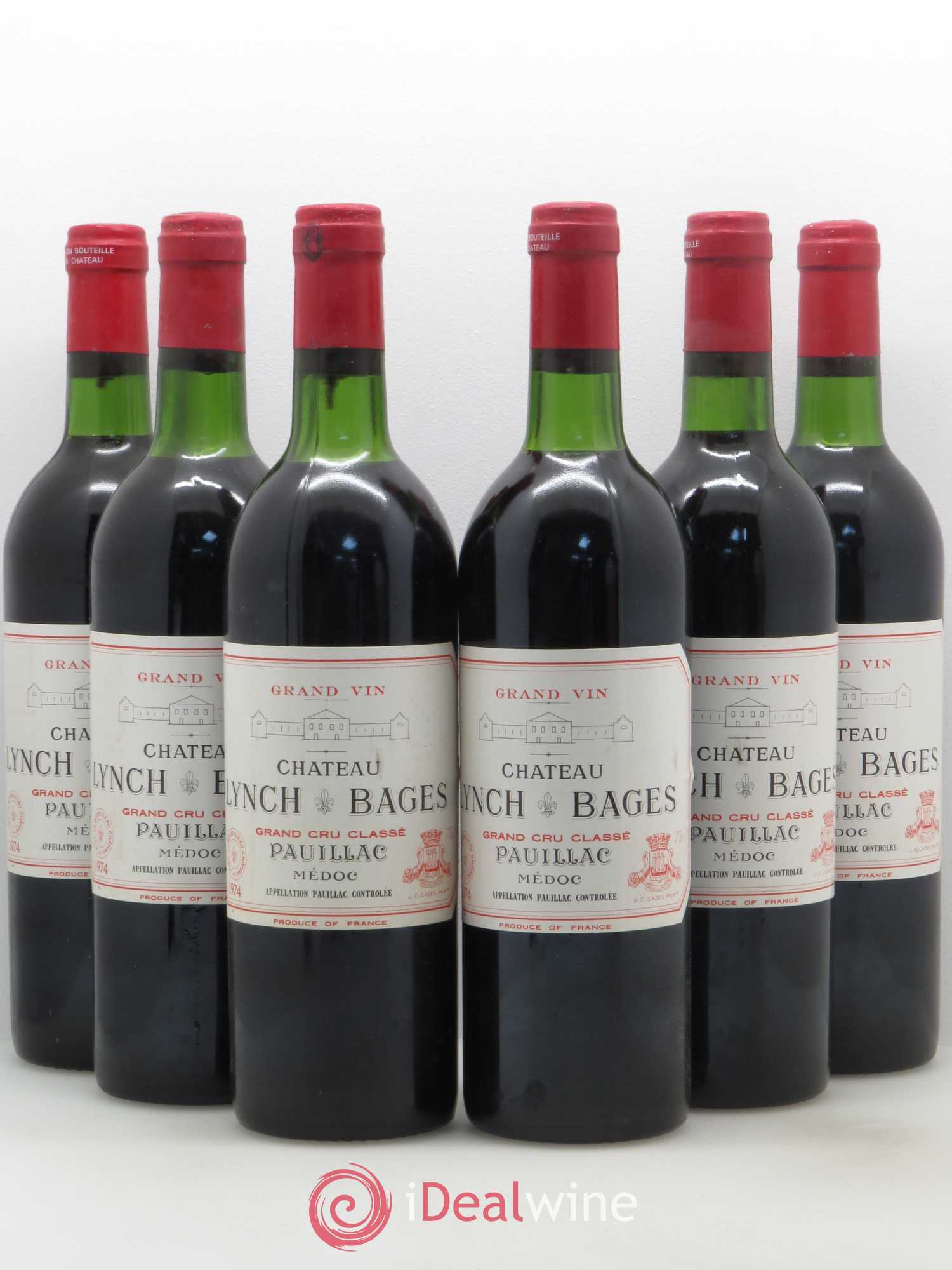 Château Lynch Bages 5ème Grand Cru Classé 1974 - Lot de 6 bouteilles - 0