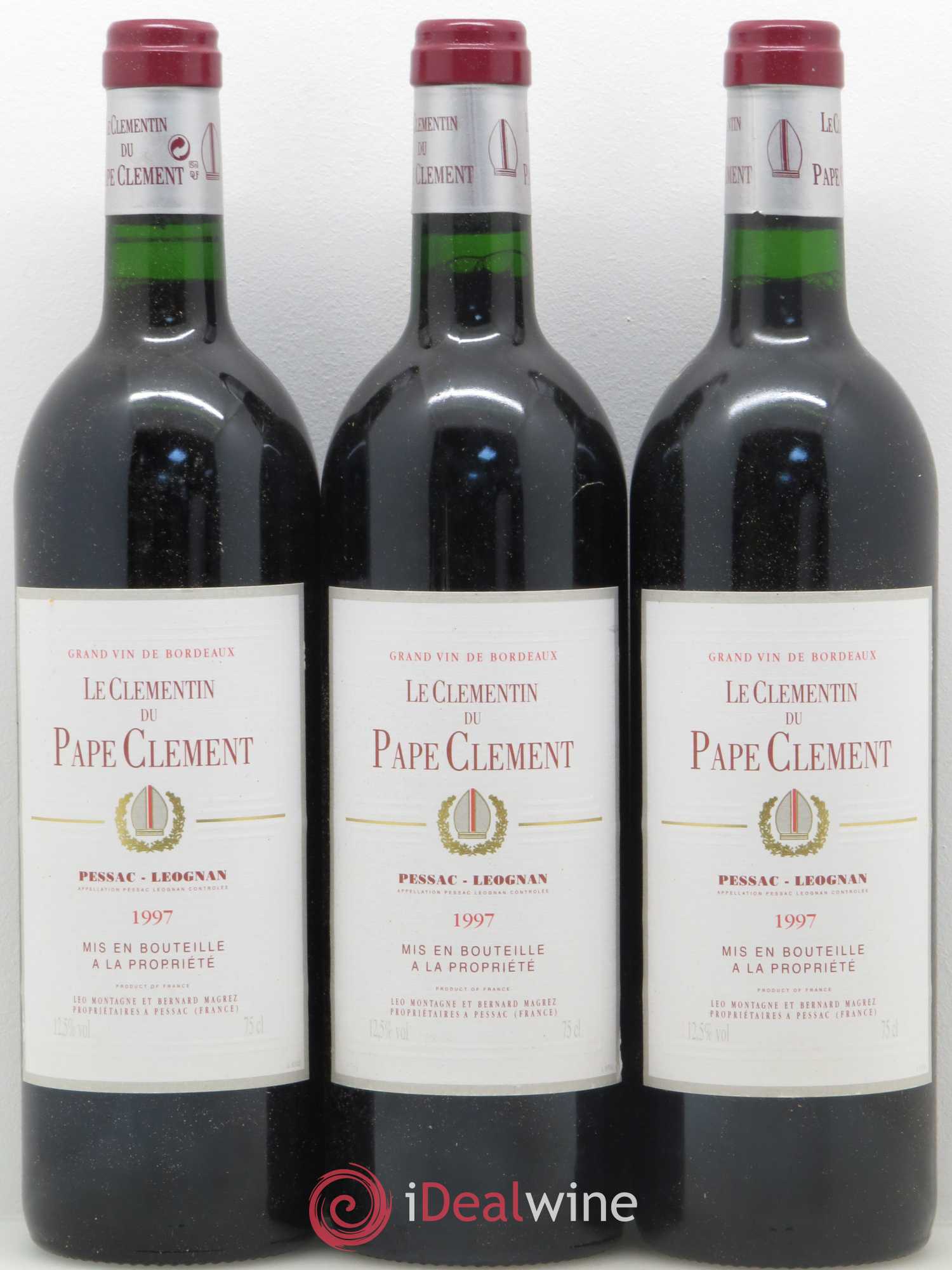 Le Clémentin de Pape Clément Second Vin 1997 - Lot de 3 bouteilles - 0