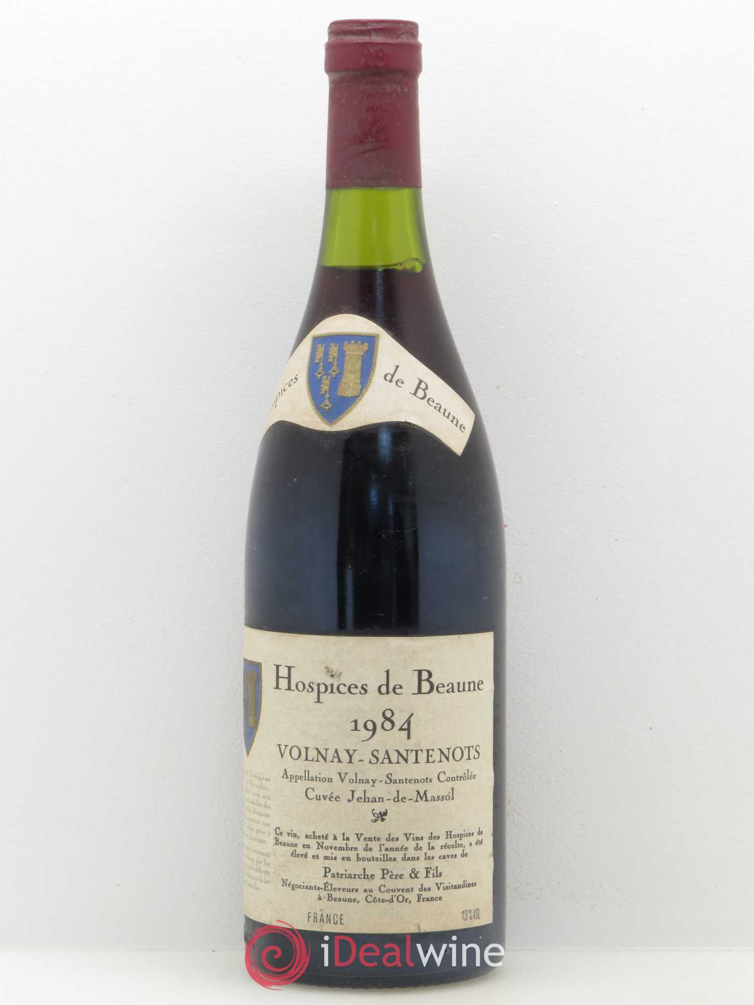 Volnay 1er Cru Santenots cuvée Jehan de Massol Patriarche Hospices de Beaune 1984 - Posten von 1 Flasche - 0