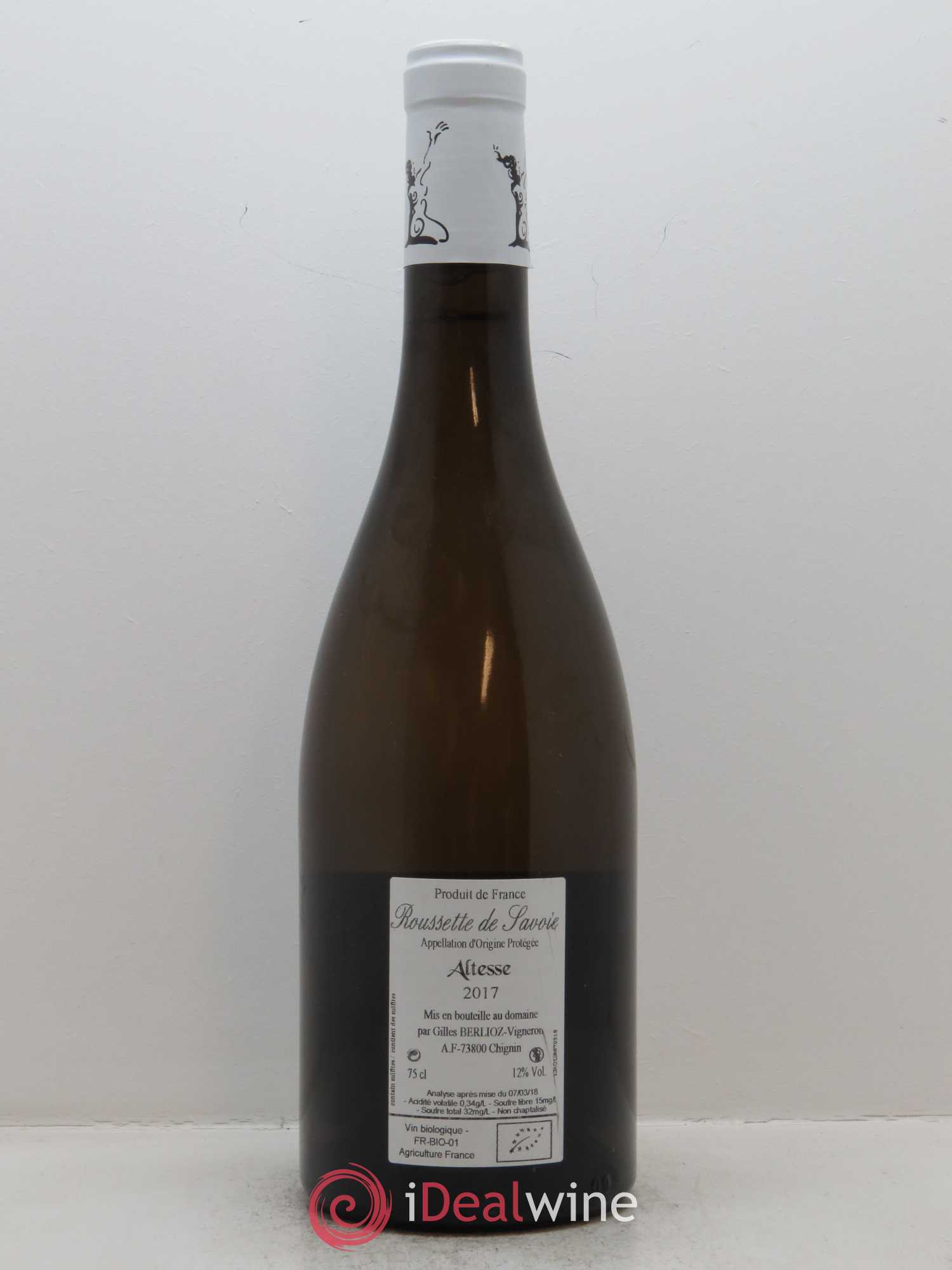 Roussette de Savoie El Hem Gilles Berlioz 2017 - Lot de 1 bouteille - 1