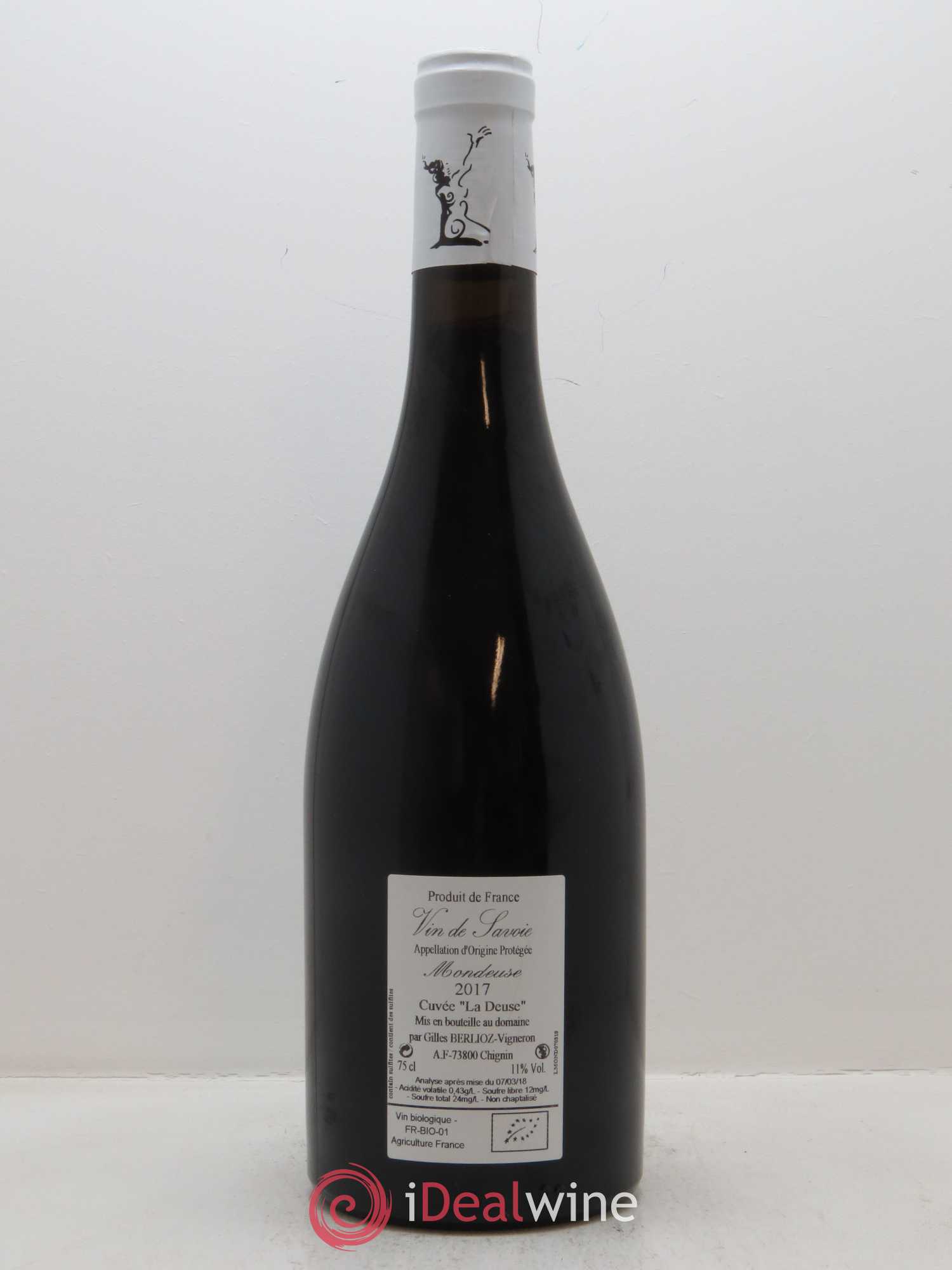 Vin de Savoie La Deuse Gilles Berlioz 2017 - Lot de 1 bouteille - 1