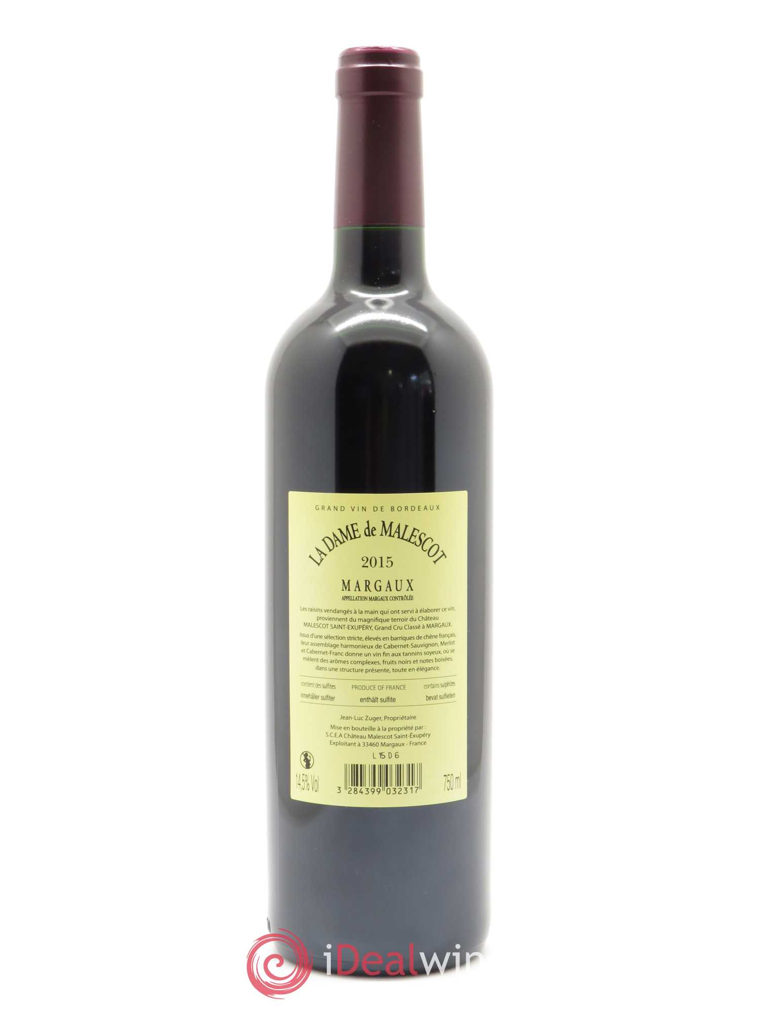 La Dame de Malescot 2015 - Lot de 1 bouteille - 1