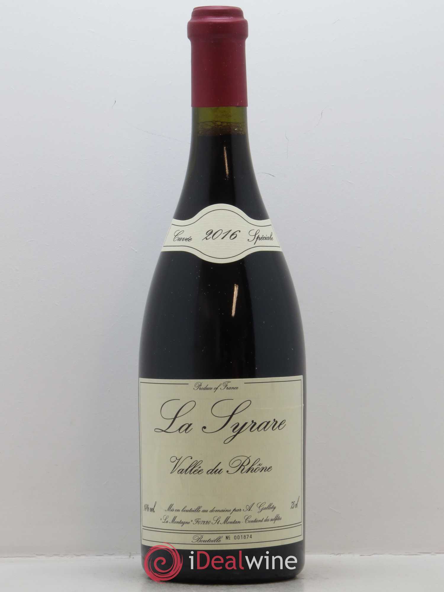 Côtes du Vivarais La Syrare Gallety (Domaine) 2016 - Lot de 1 bouteille - 0